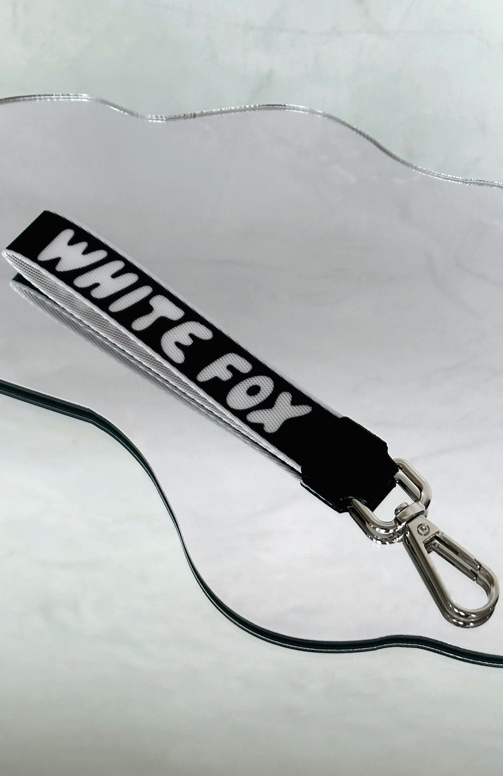 Trending Next Level Strap Keychain BlackWhite