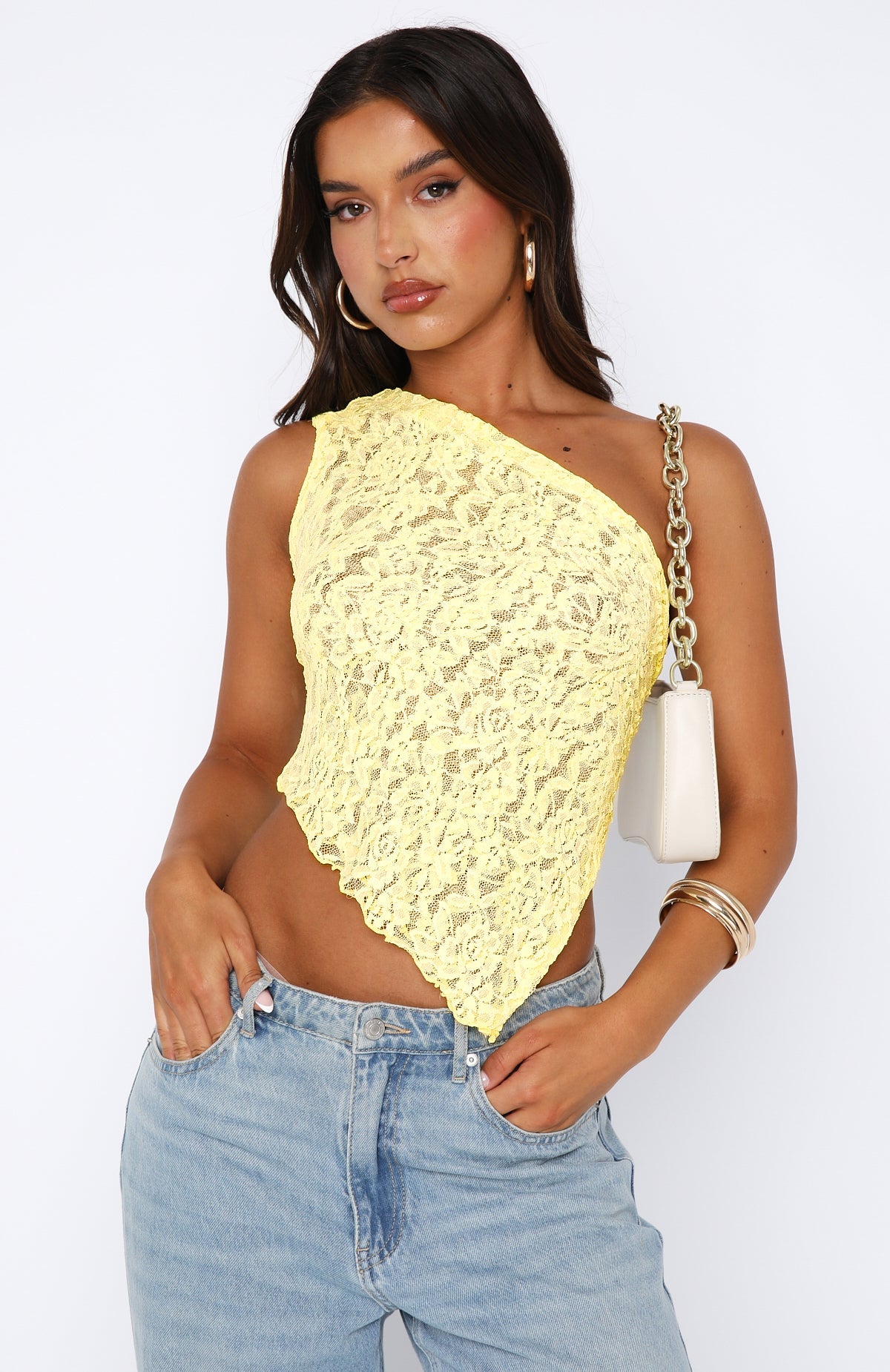 Trending Its A Love Story Lace Top Lemon