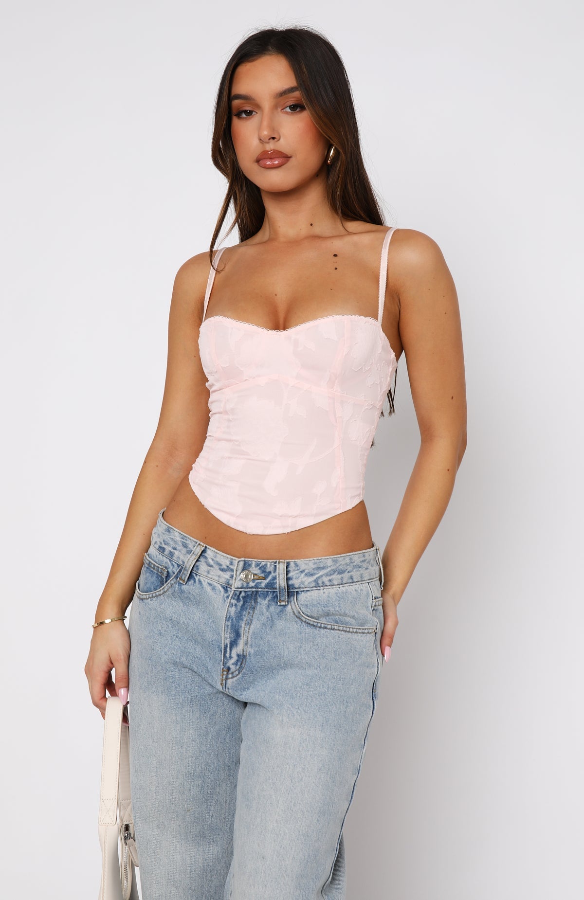 Trending Broken Dreams Bustier Baby Pink