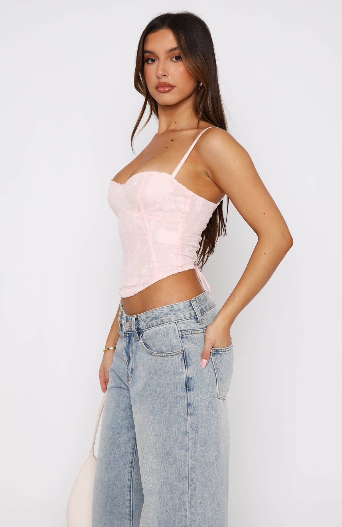 Trending Broken Dreams Bustier Baby Pink