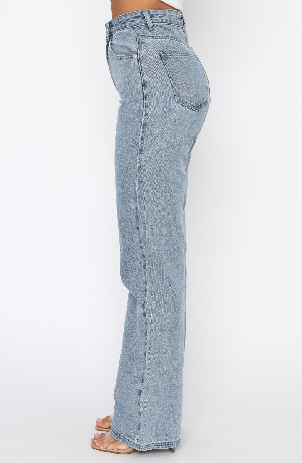 Trending Long Way To Go High Rise Straight Leg Jeans Washed Blue