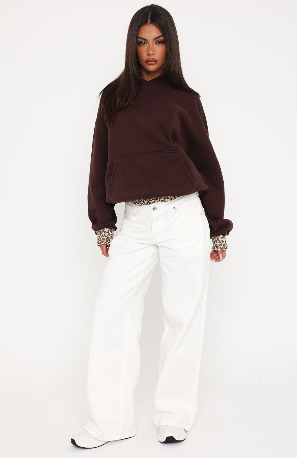 Trending Wild Thing Leopard Oversized Hoodie Chocolate