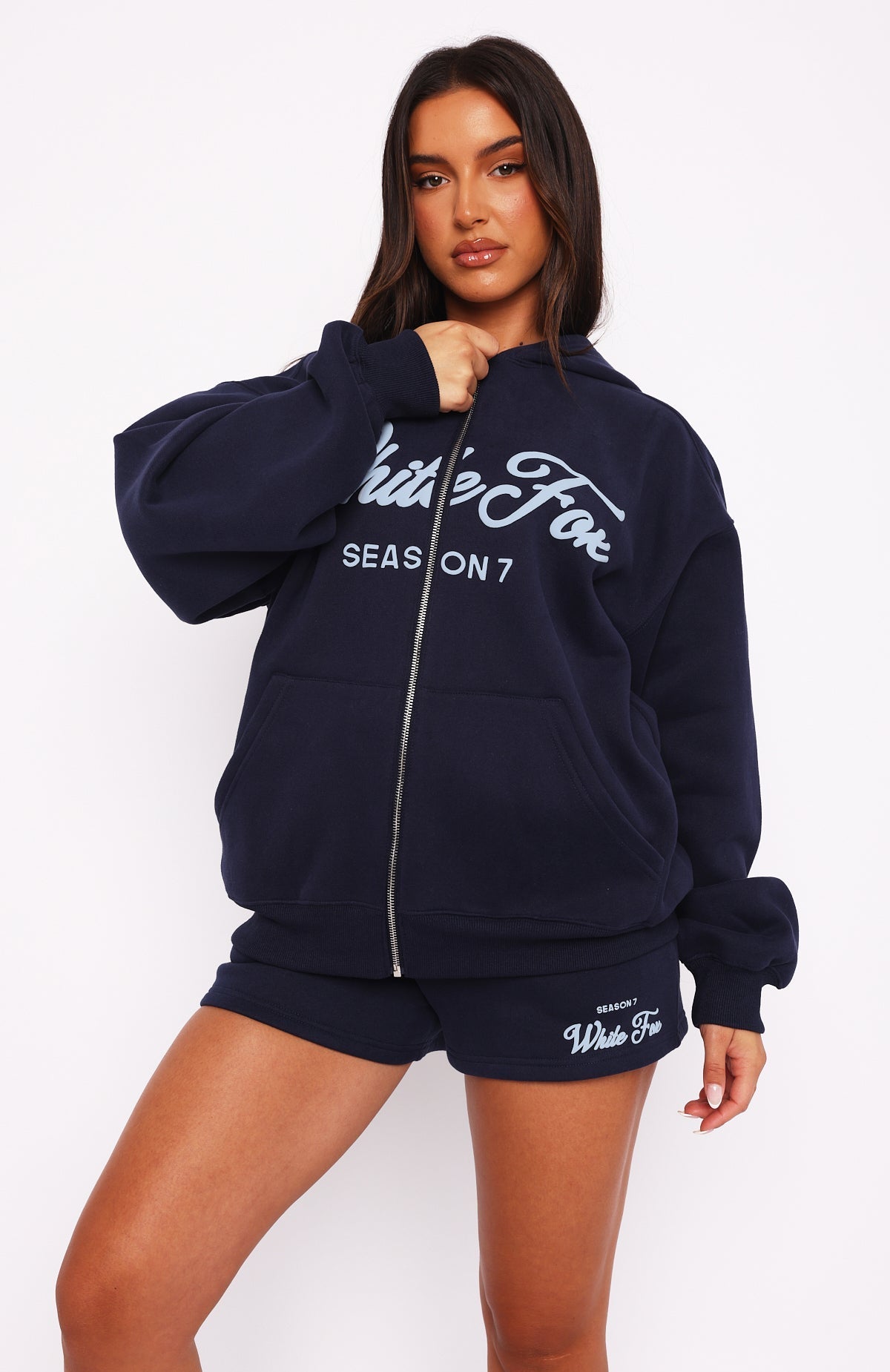 Trending Season 7 Zip Front Hoodie Deep Sea