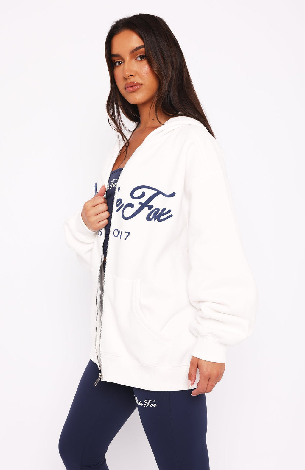 Trending Season 7 Zip Front Hoodie Snow
