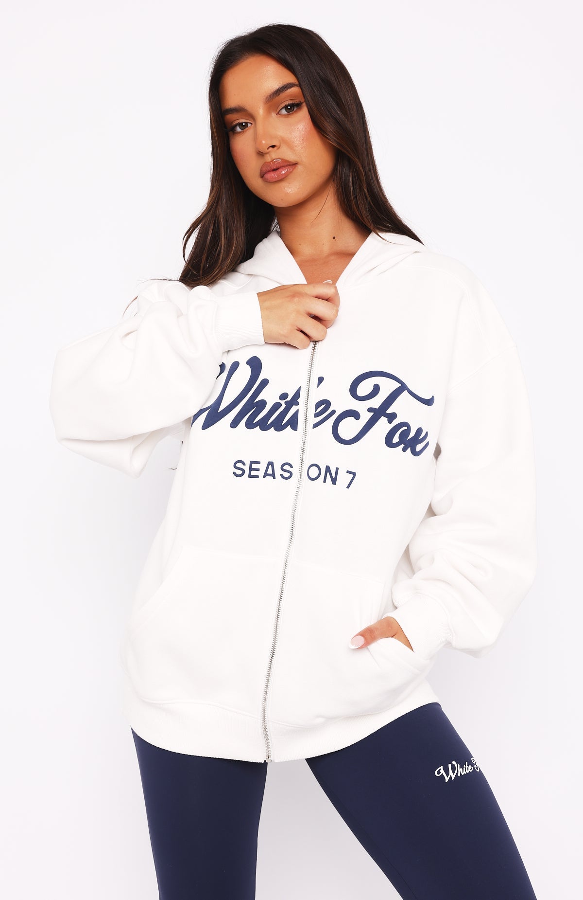 Trending Season 7 Zip Front Hoodie Snow