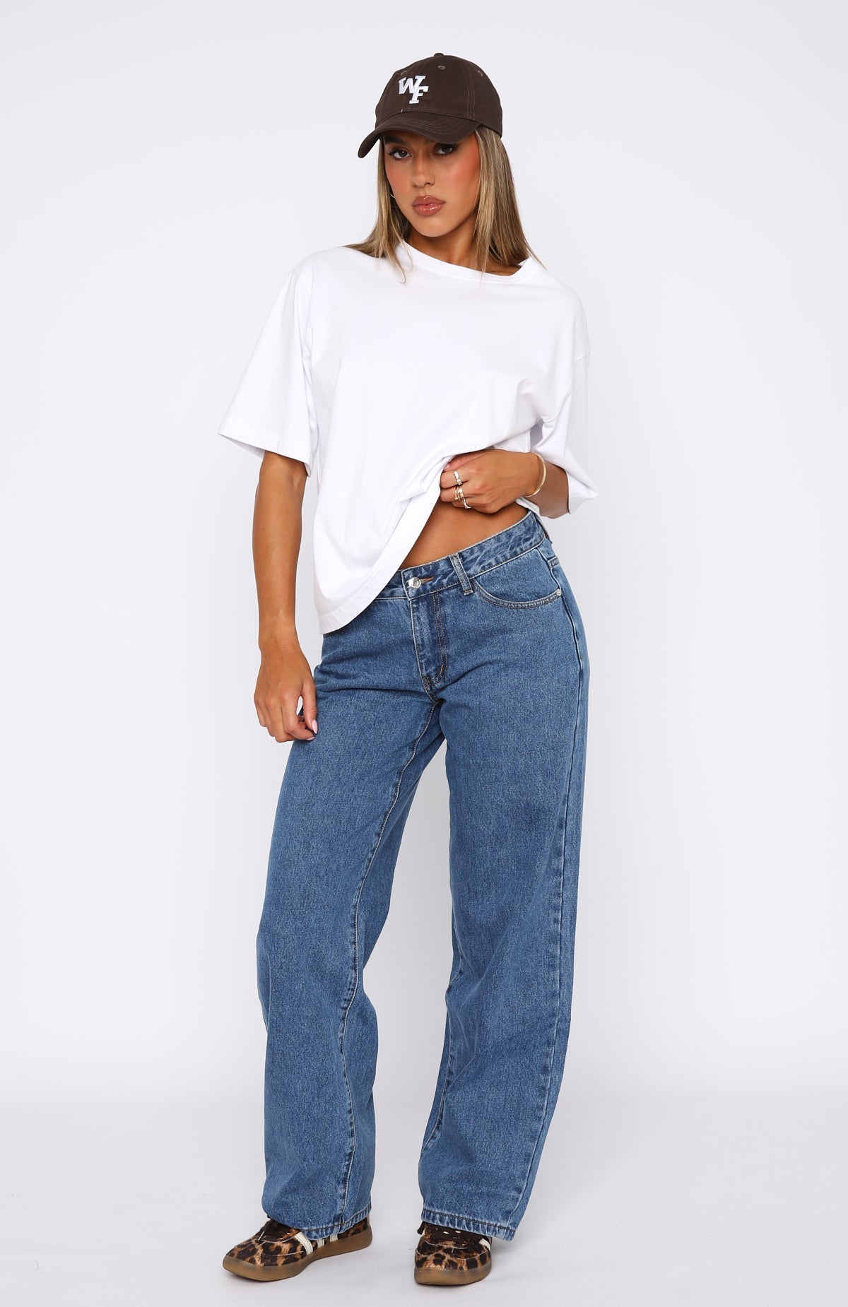 Trending Bring The Style Low Rise Wide Leg Jeans Admiral Blue