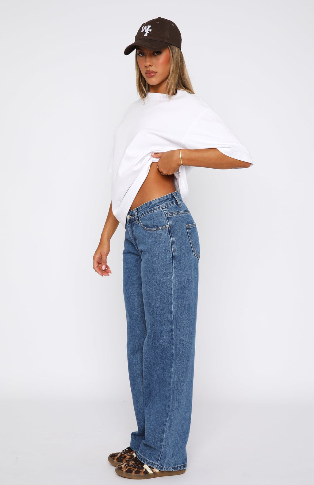 Trending Bring The Style Low Rise Wide Leg Jeans Admiral Blue