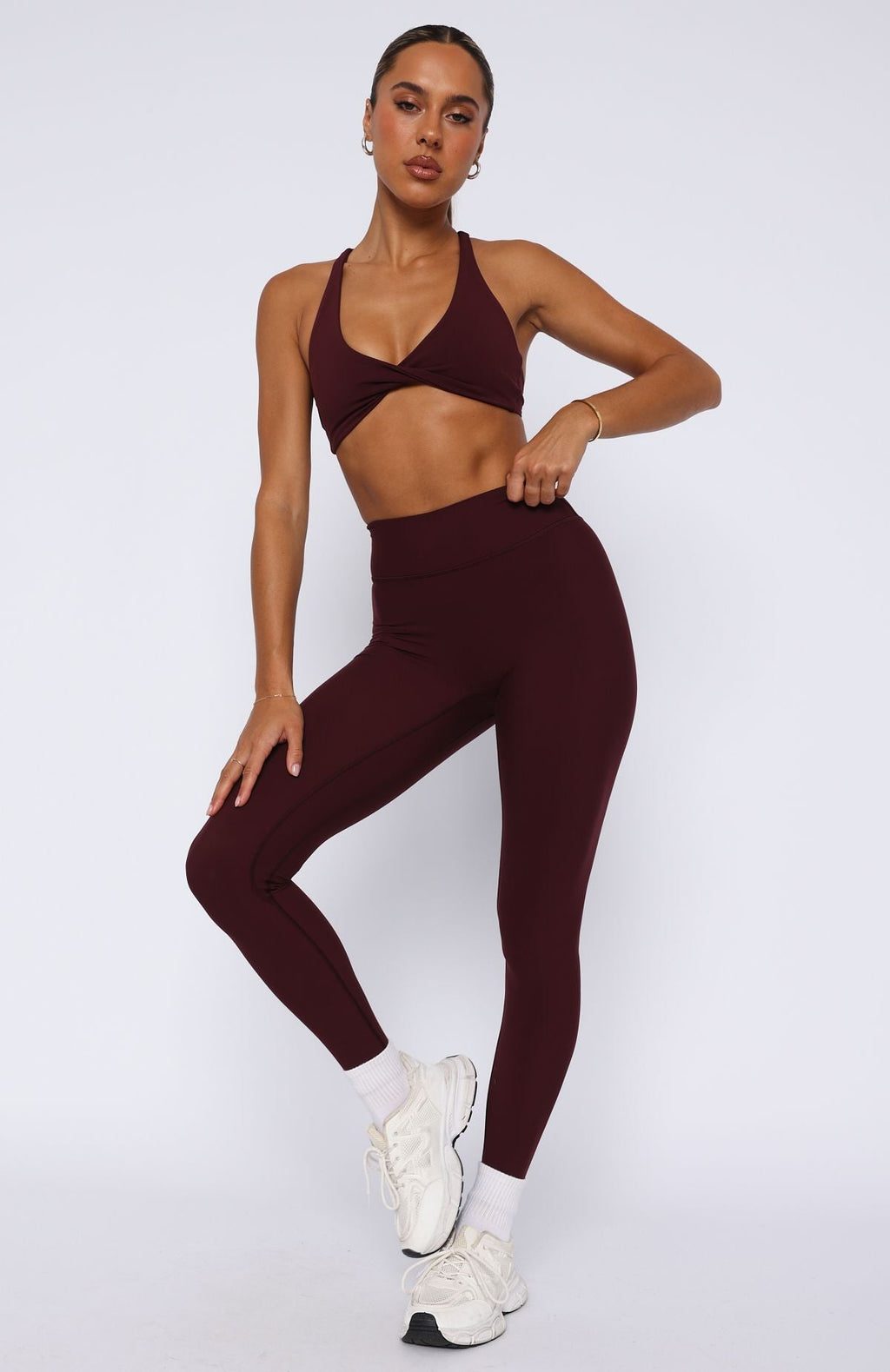 Trending Go Getter High Waisted Leggings Merlot