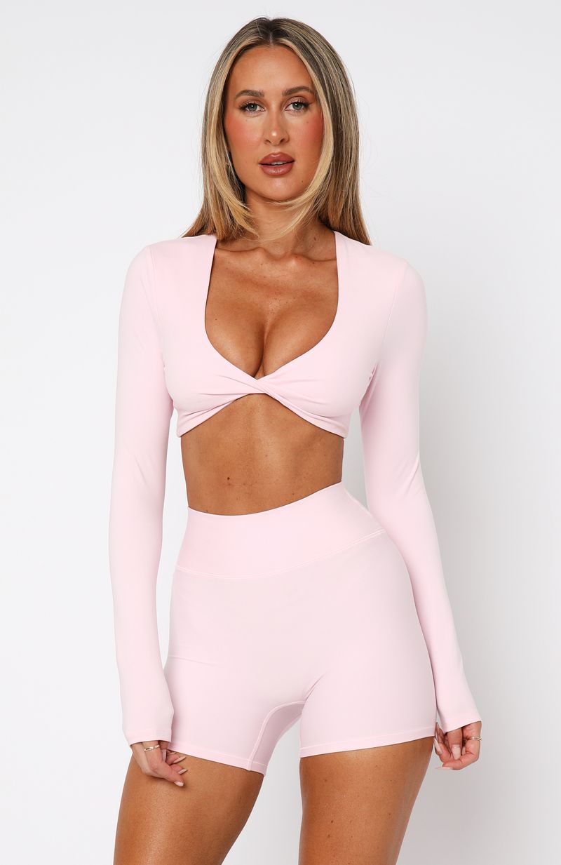 Trending Over The Line Long Sleeve Crop Ballet Pink