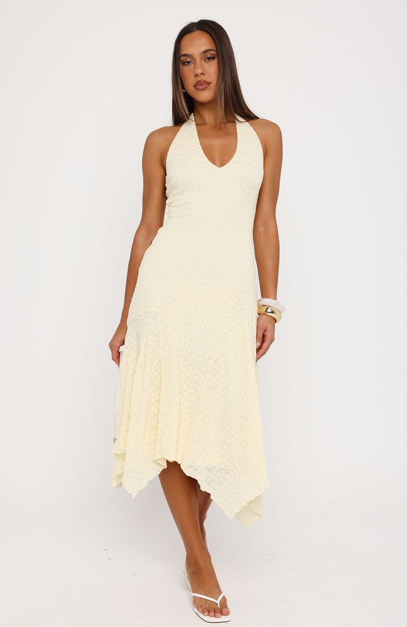 Trending Crazy Little Thing Halter Midi Dress Lemon