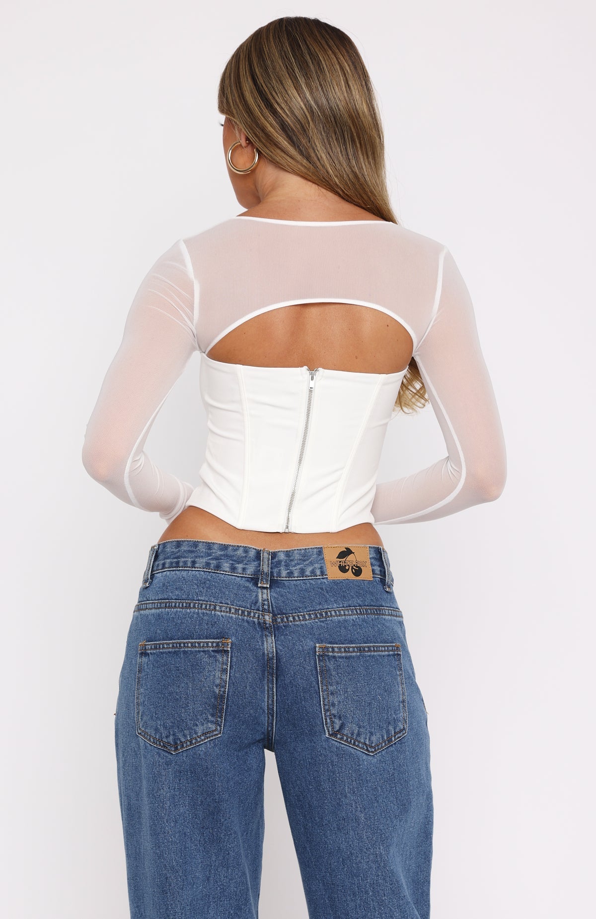 Trending Notice Me Long Sleeve Bustier White