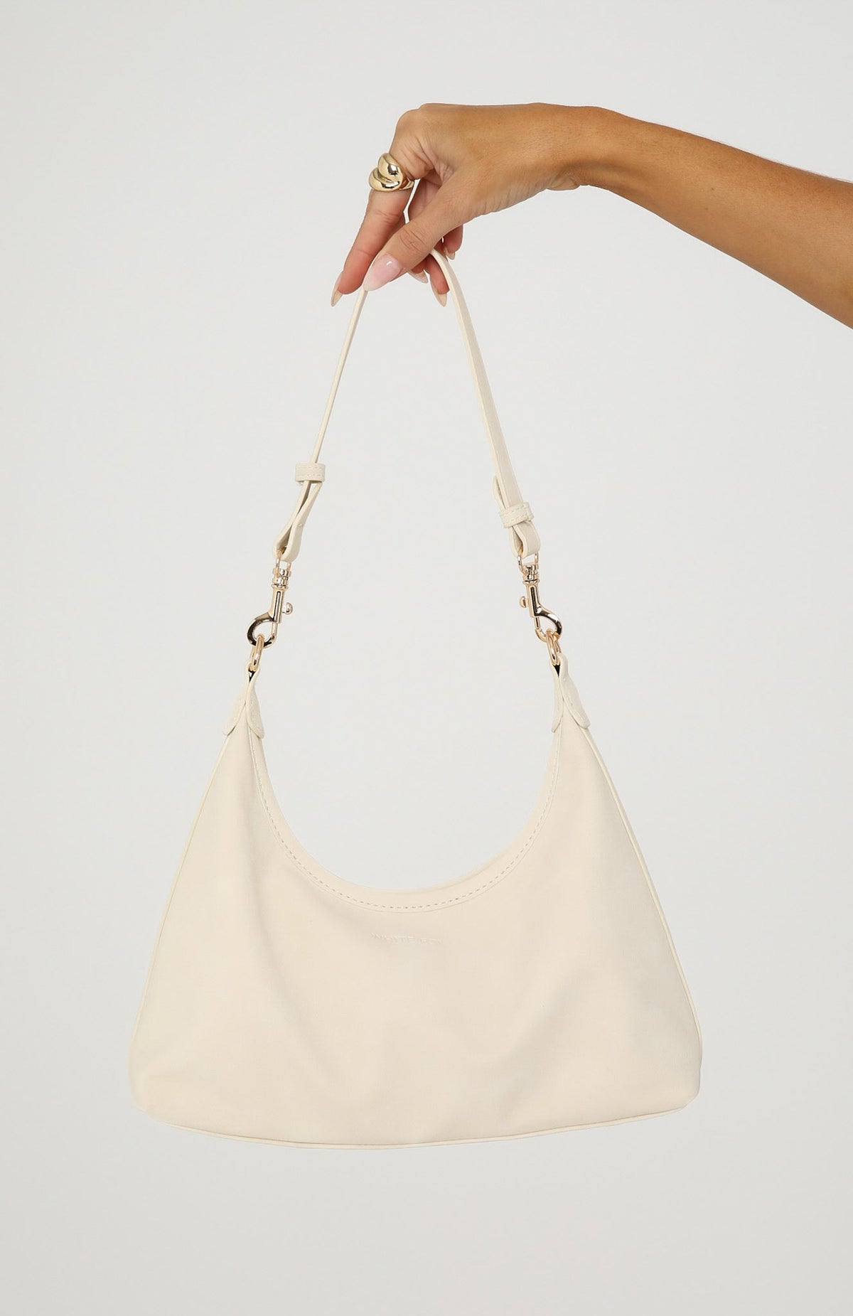 Trending Jane Shoulder Bag Cream Faux Suede