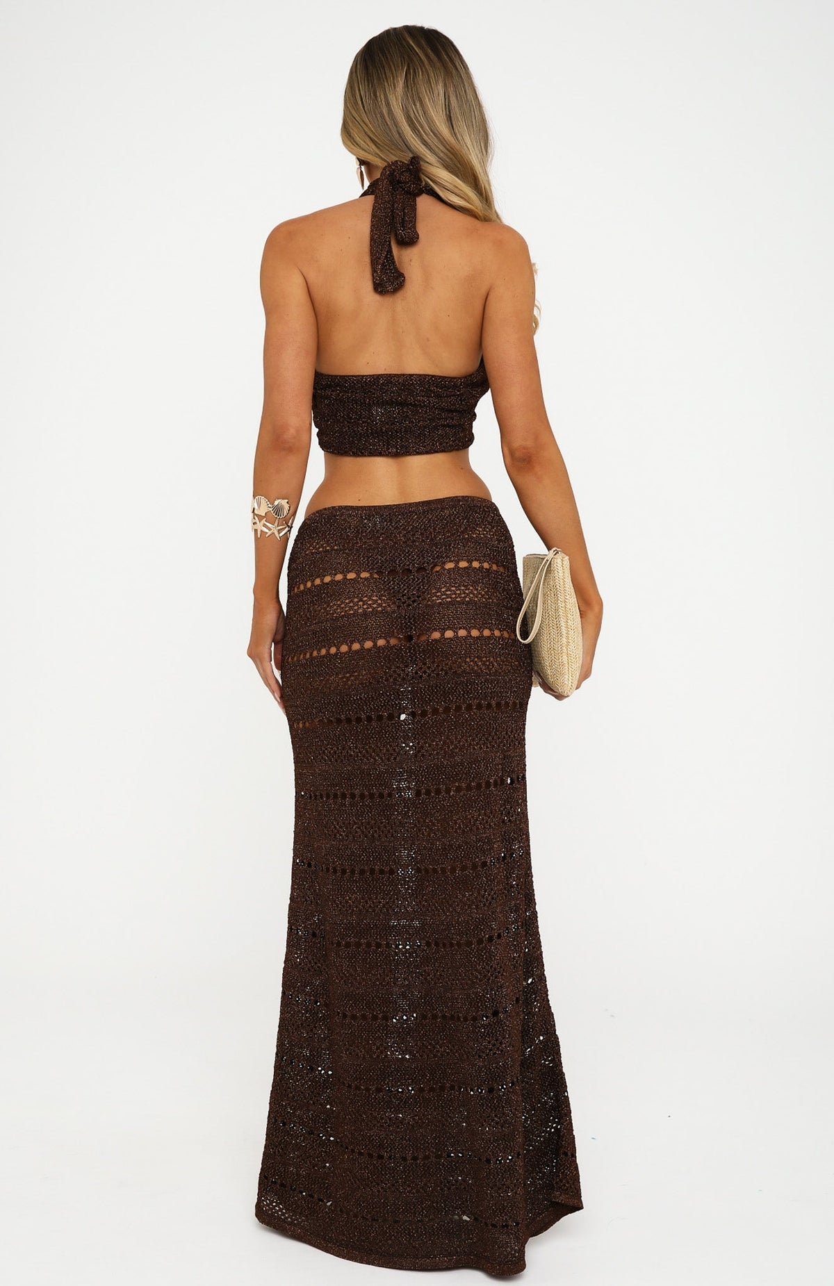 Trending Chiara Crochet Maxi Skirt Chocolate