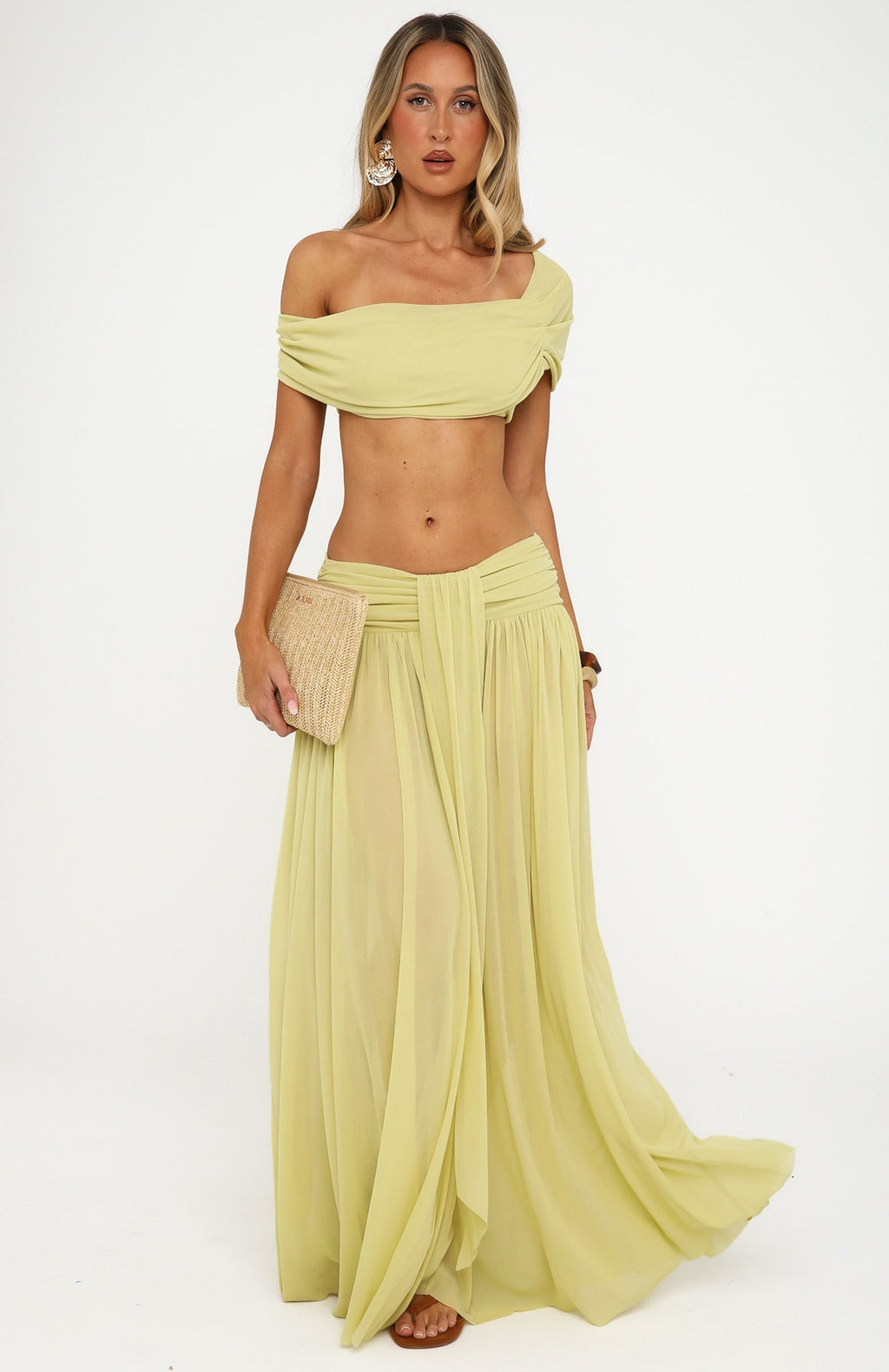 Trending Amore Ease Maxi Skirt Pistachio Mist
