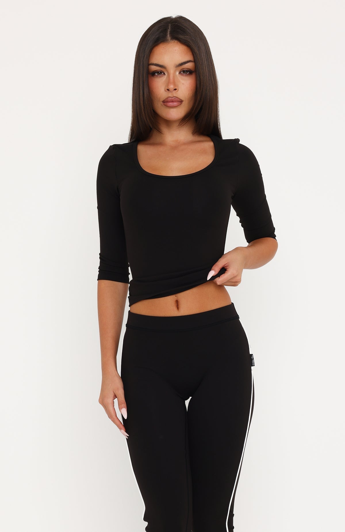 Trending Time Stood Still 34 Sleeve Top Black