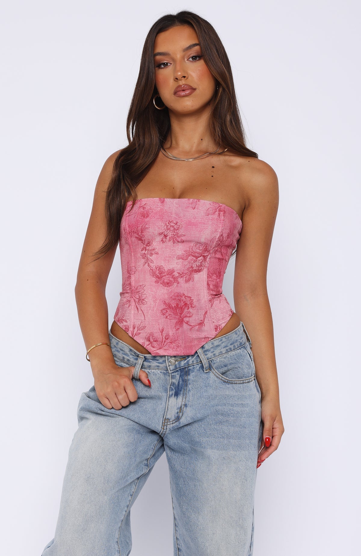 Trending Let It Go Strapless Bustier Fuchsia Orchid