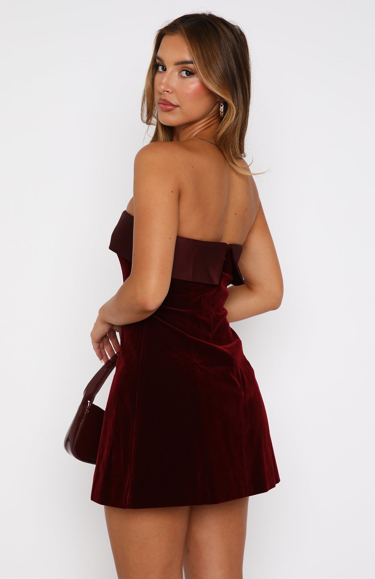 Trending Let Loose Strapless Mini Dress Deep Red