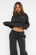 Trending Match Your Words Oversized Hoodie Charcoal
