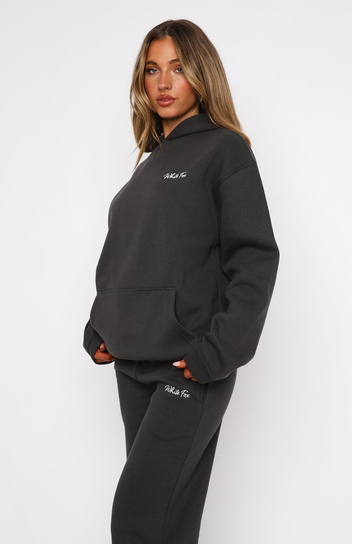 Trending Match Your Words Oversized Hoodie Charcoal