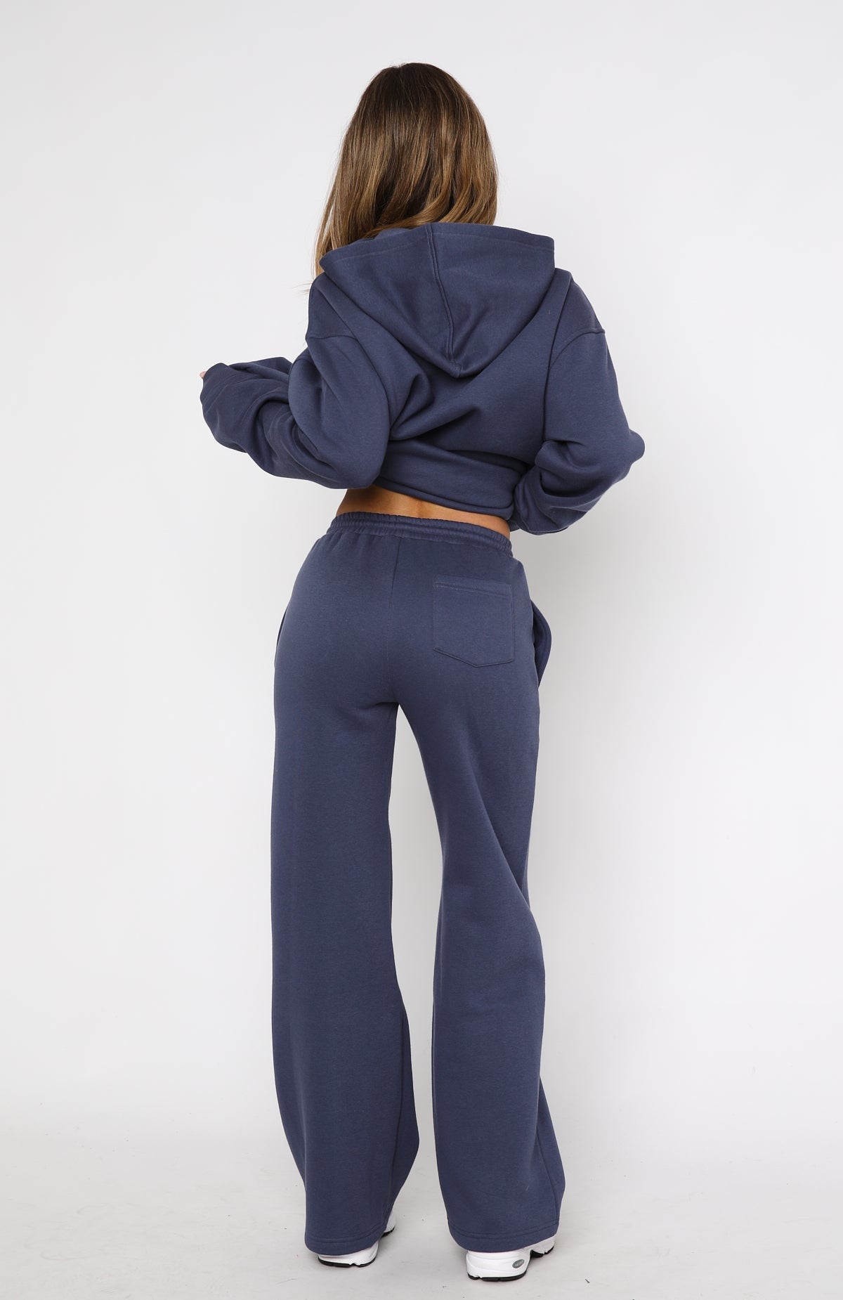 Trending Match Your Words Wide Leg Sweatpants Navy