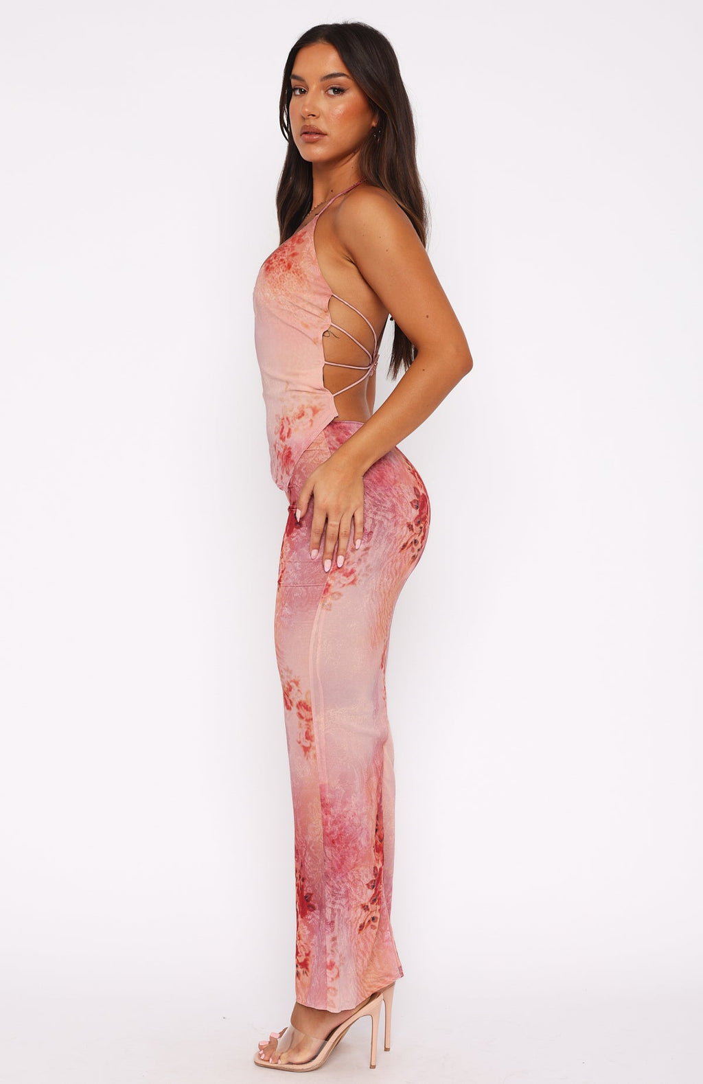 Trending No Later Maxi Skirt Peach Nectar