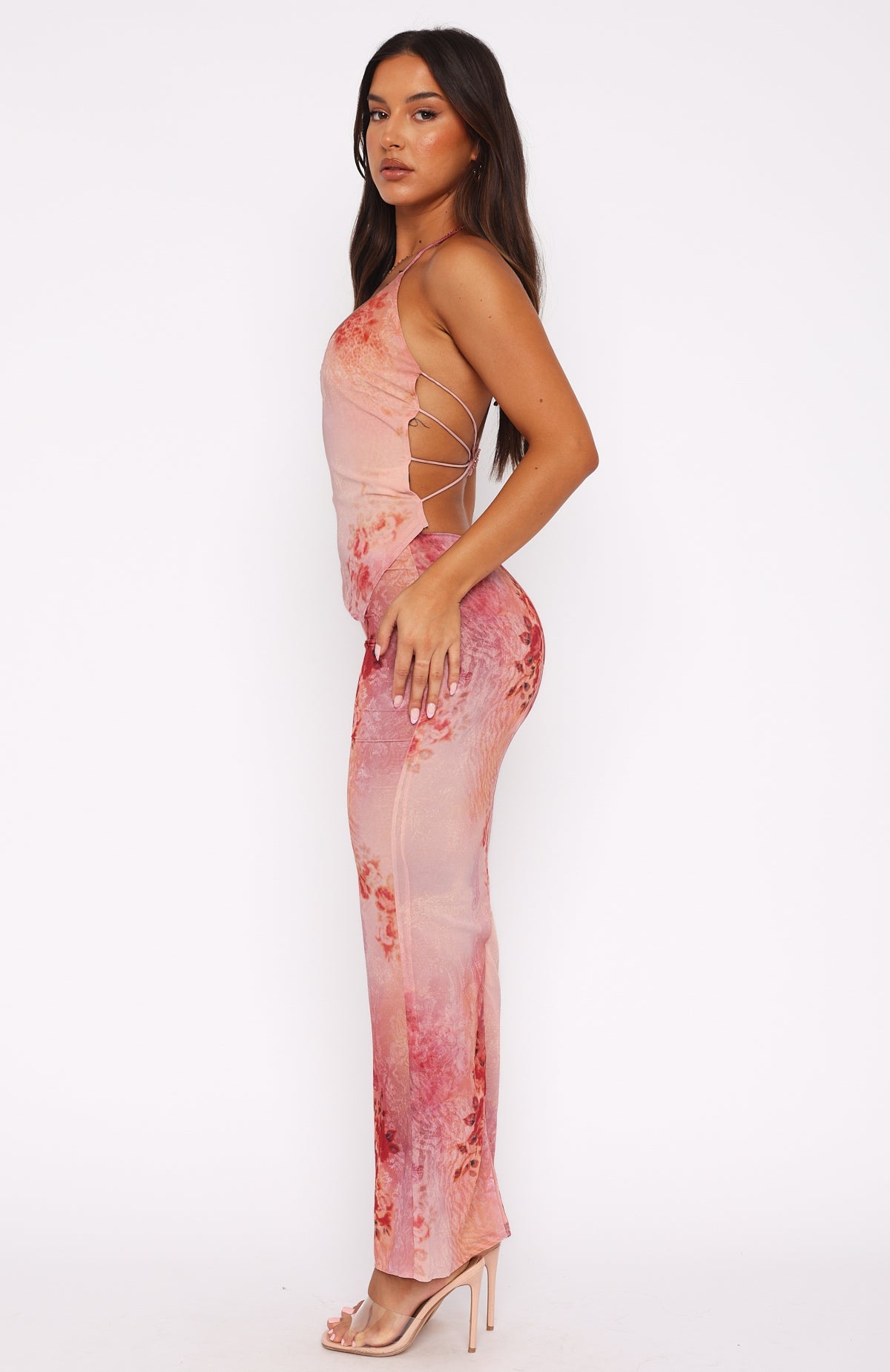 Trending No Later Maxi Skirt Peach Nectar