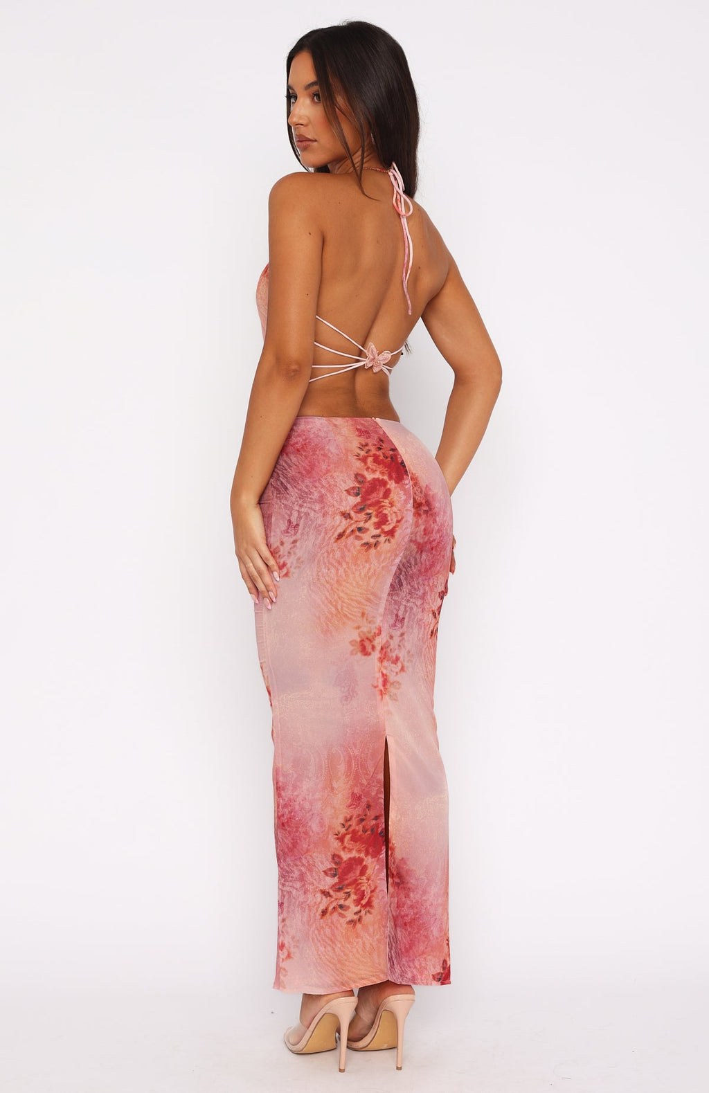 Trending No Later Maxi Skirt Peach Nectar