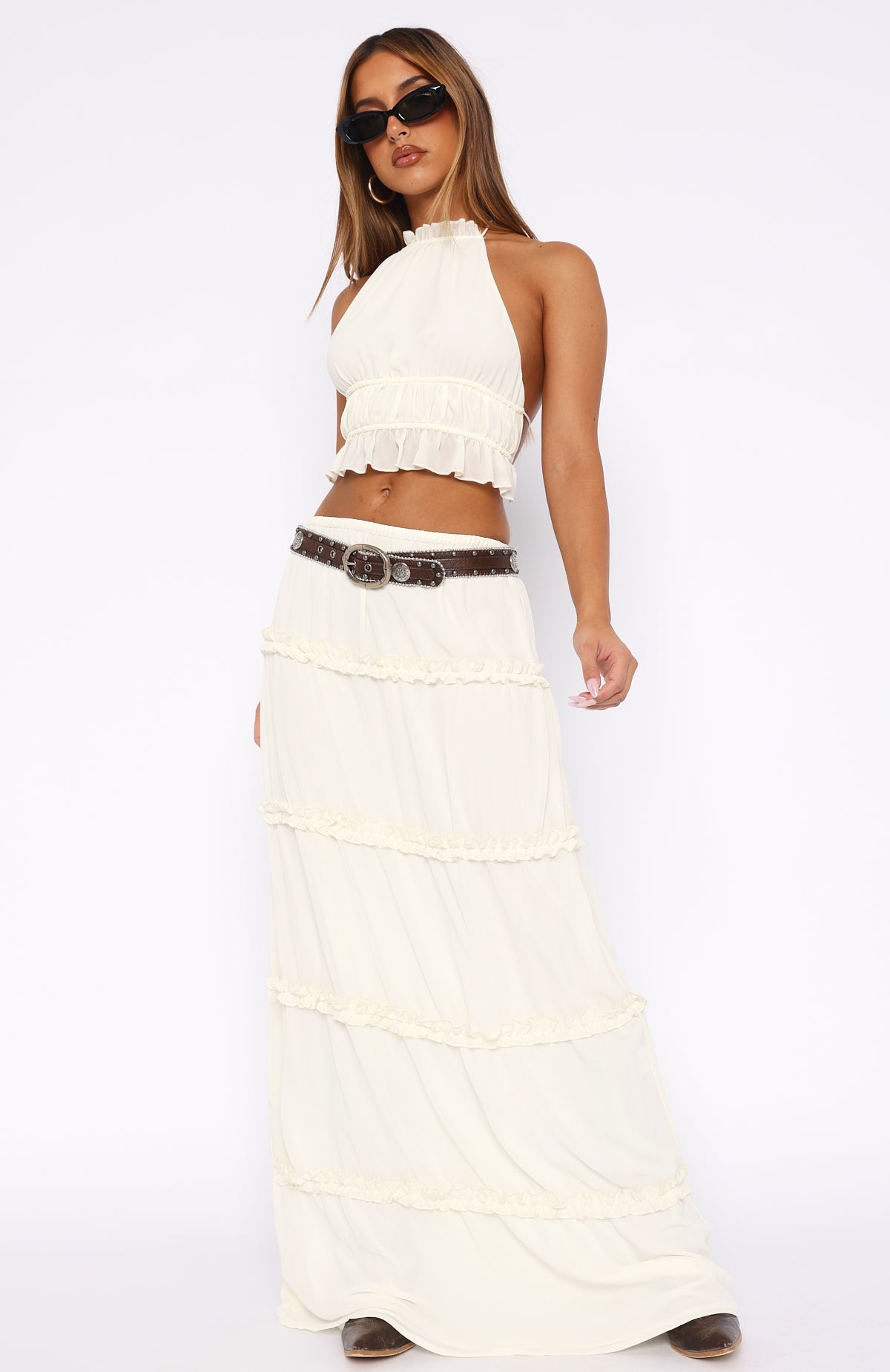 Trending No Contact Maxi Skirt Off White