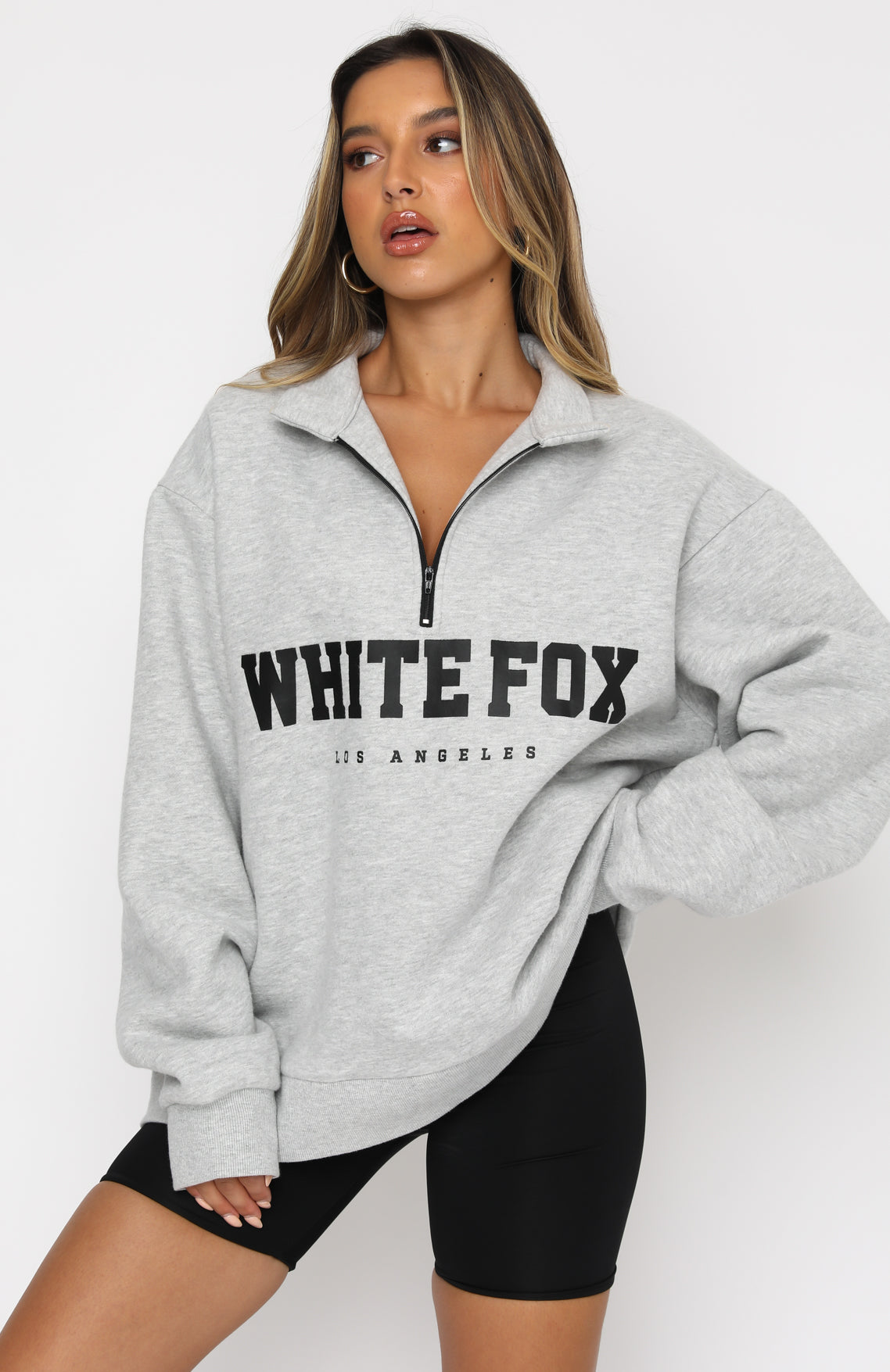 Trending High Standard Zip Front Sweater Grey Marle