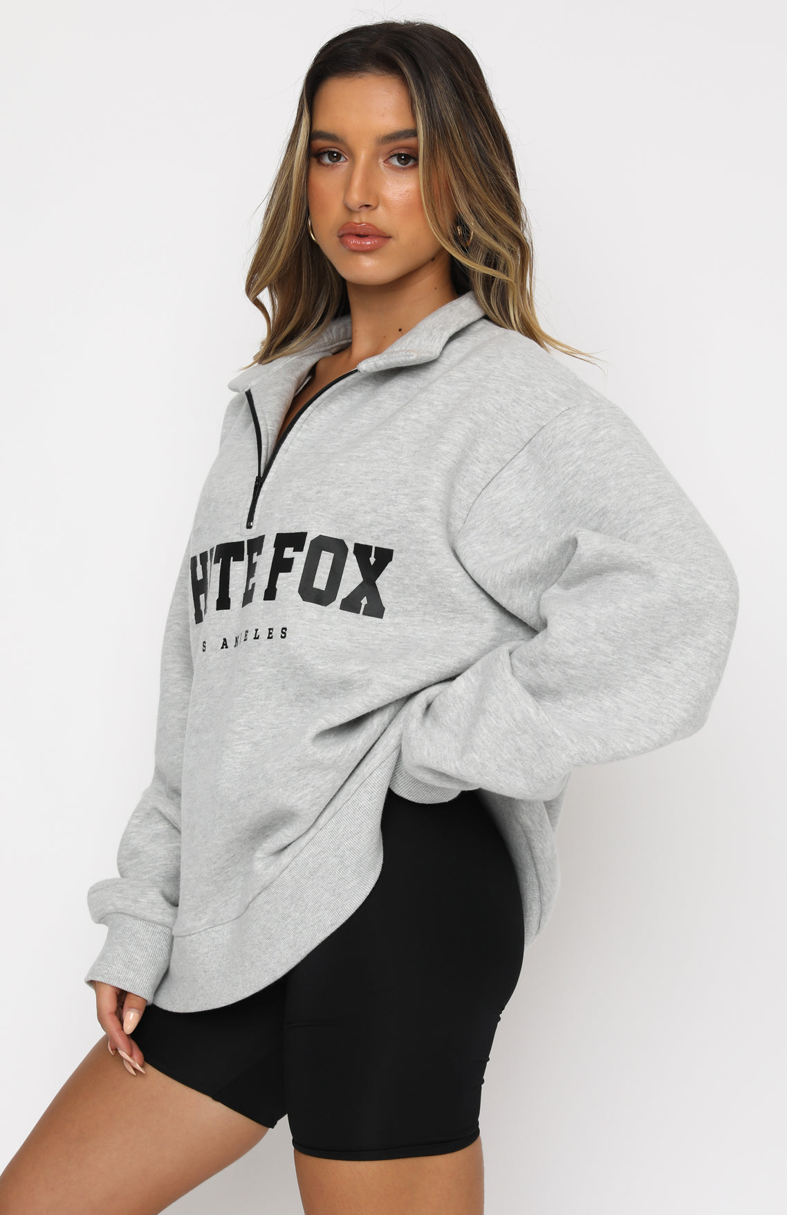 Trending High Standard Zip Front Sweater Grey Marle