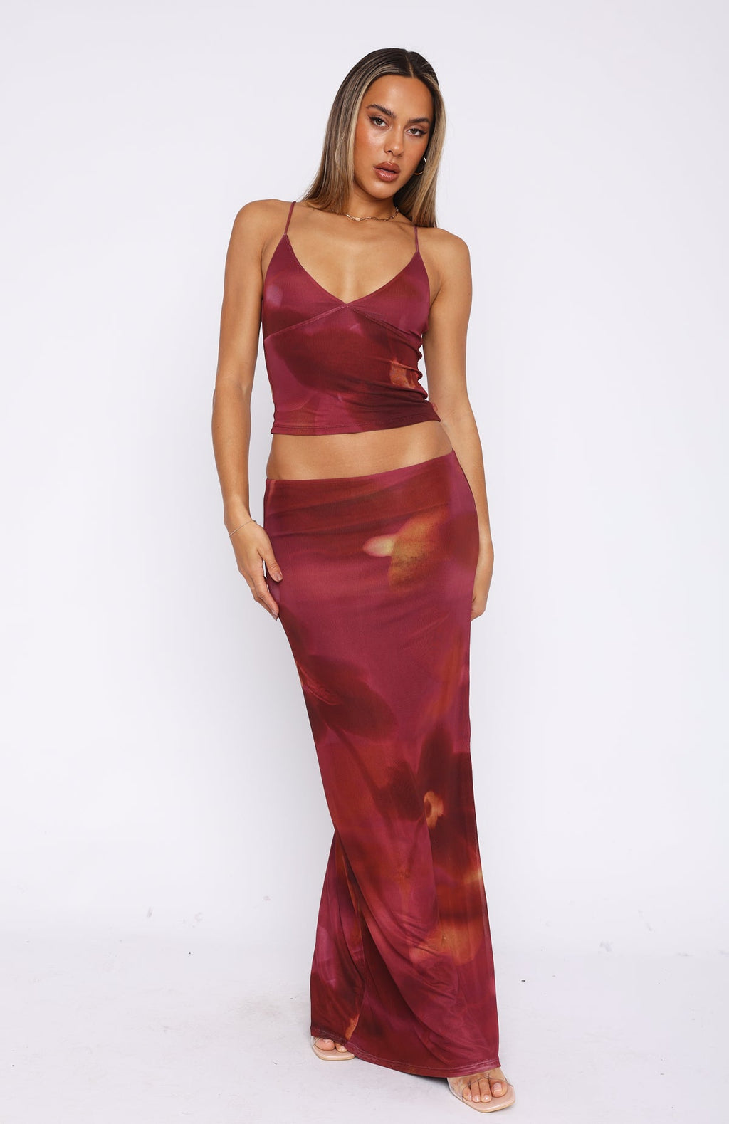 Trending Sunset Girl Maxi Skirt Dark Romance