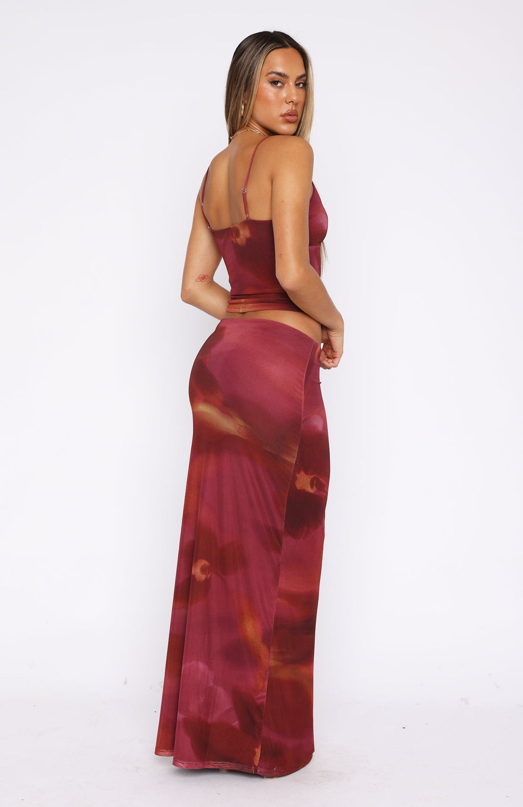 Trending Sunset Girl Maxi Skirt Dark Romance