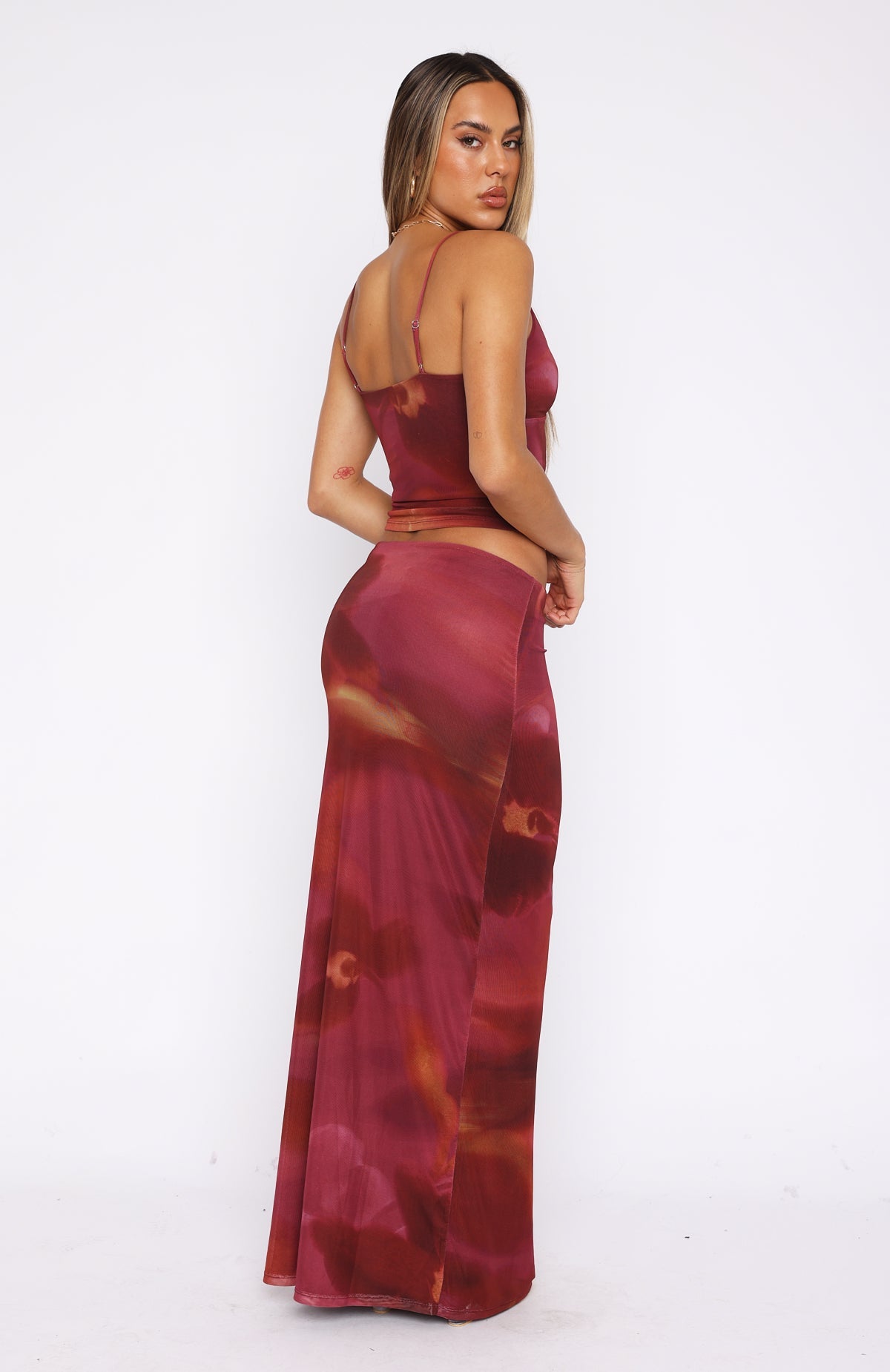 Trending Sunset Girl Maxi Skirt Dark Romance