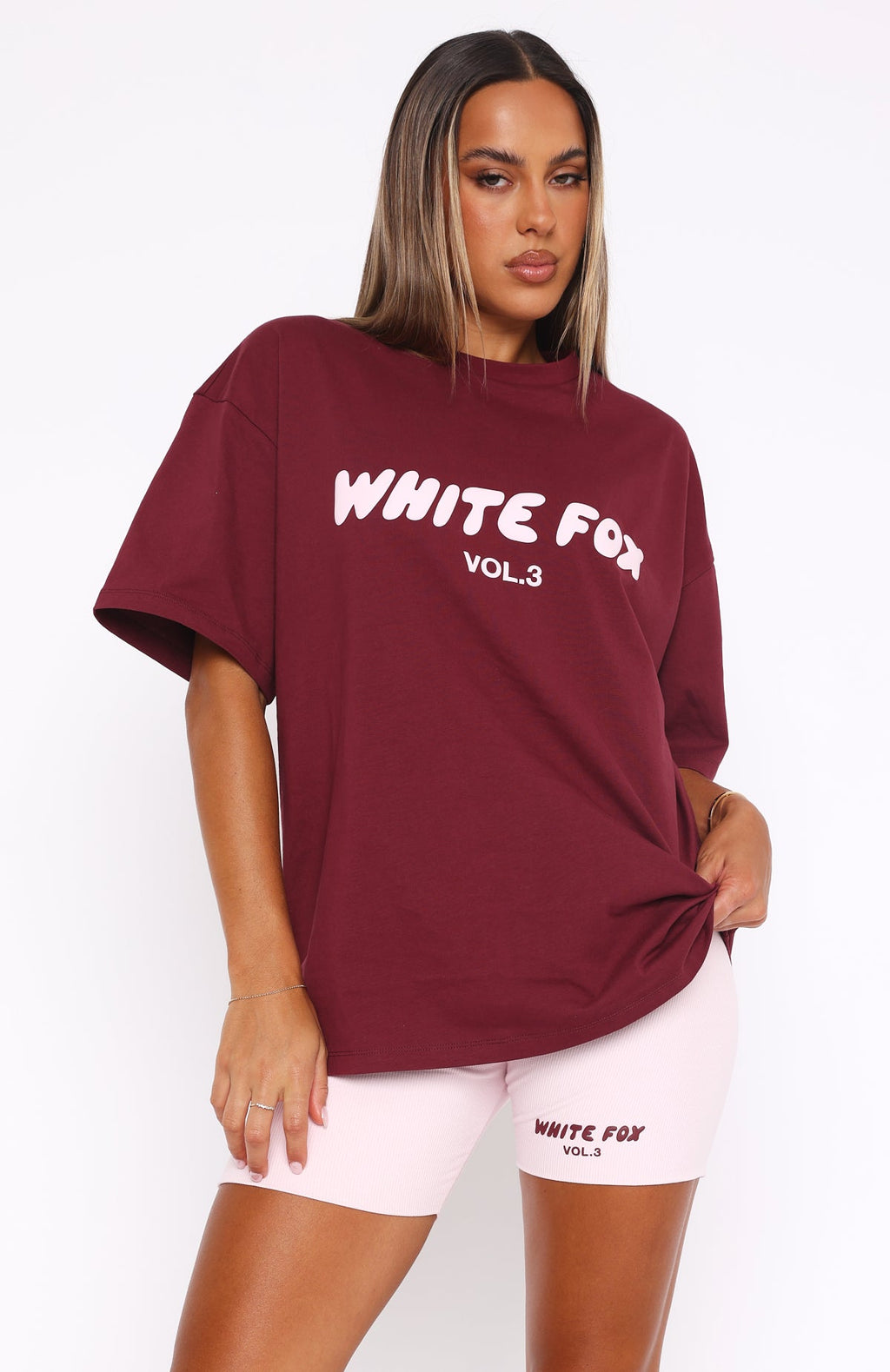 Trending Offstage Oversized Tee Red Velvet