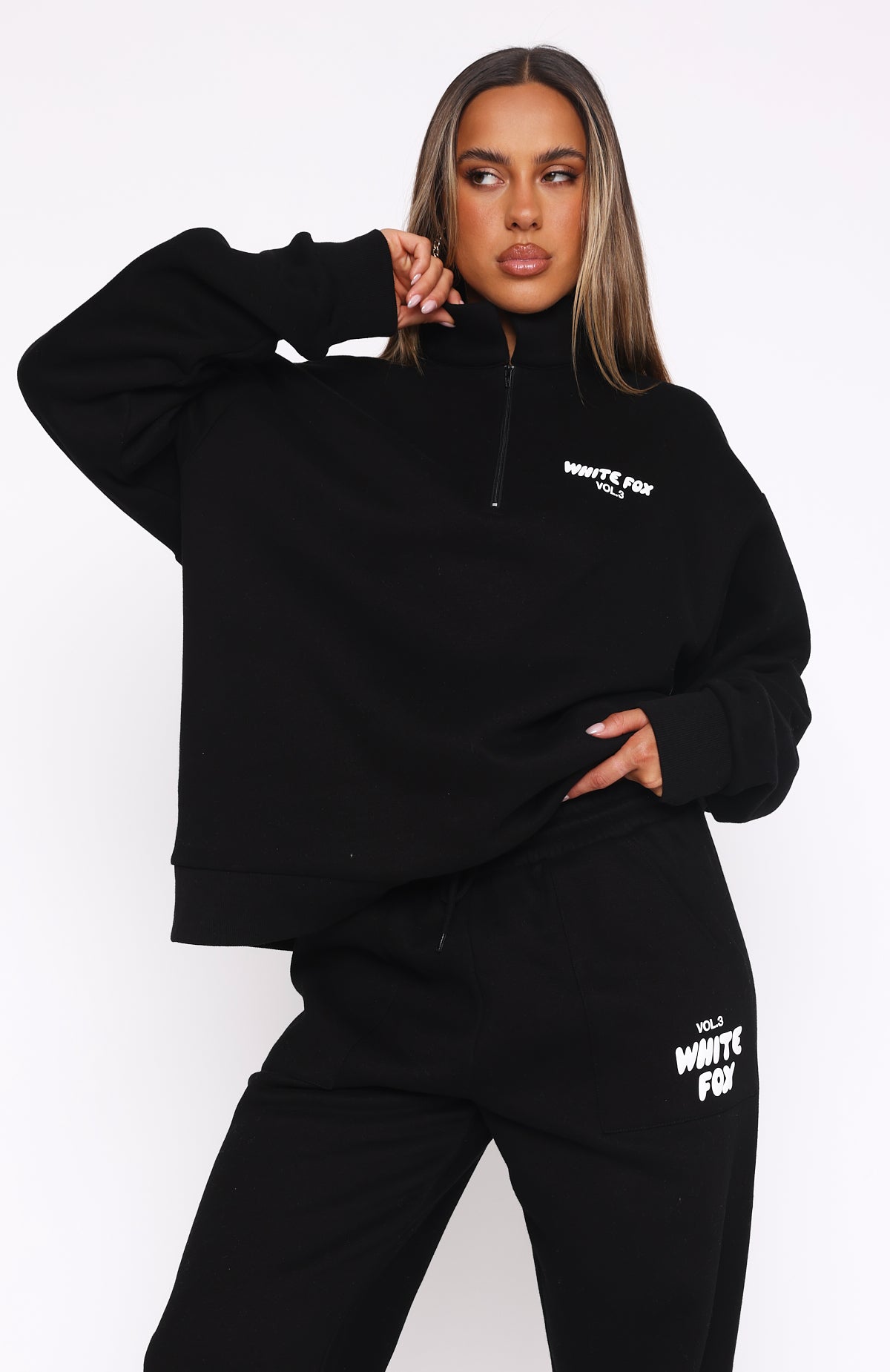 Trending Offstage Zip Front Sweater Monochrome