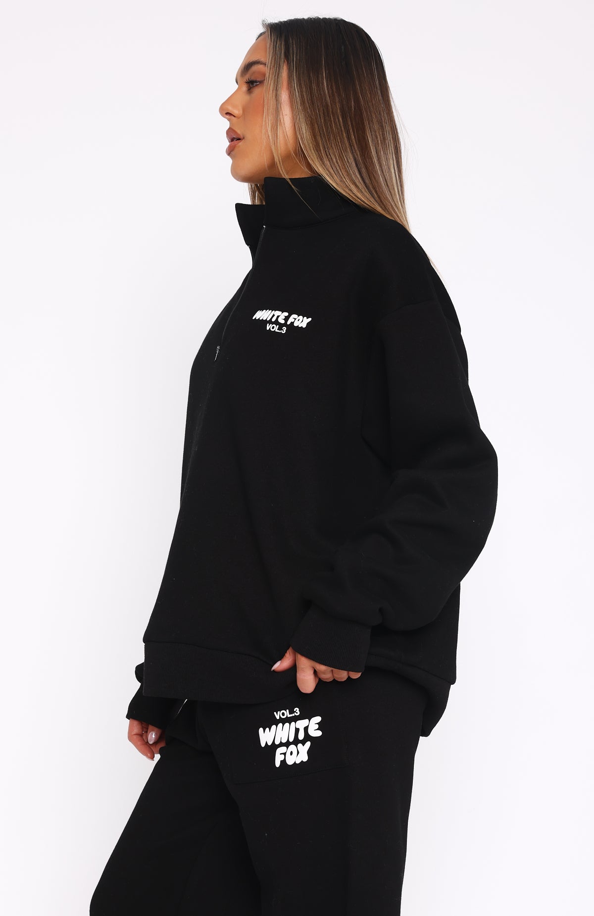 Trending Offstage Zip Front Sweater Monochrome