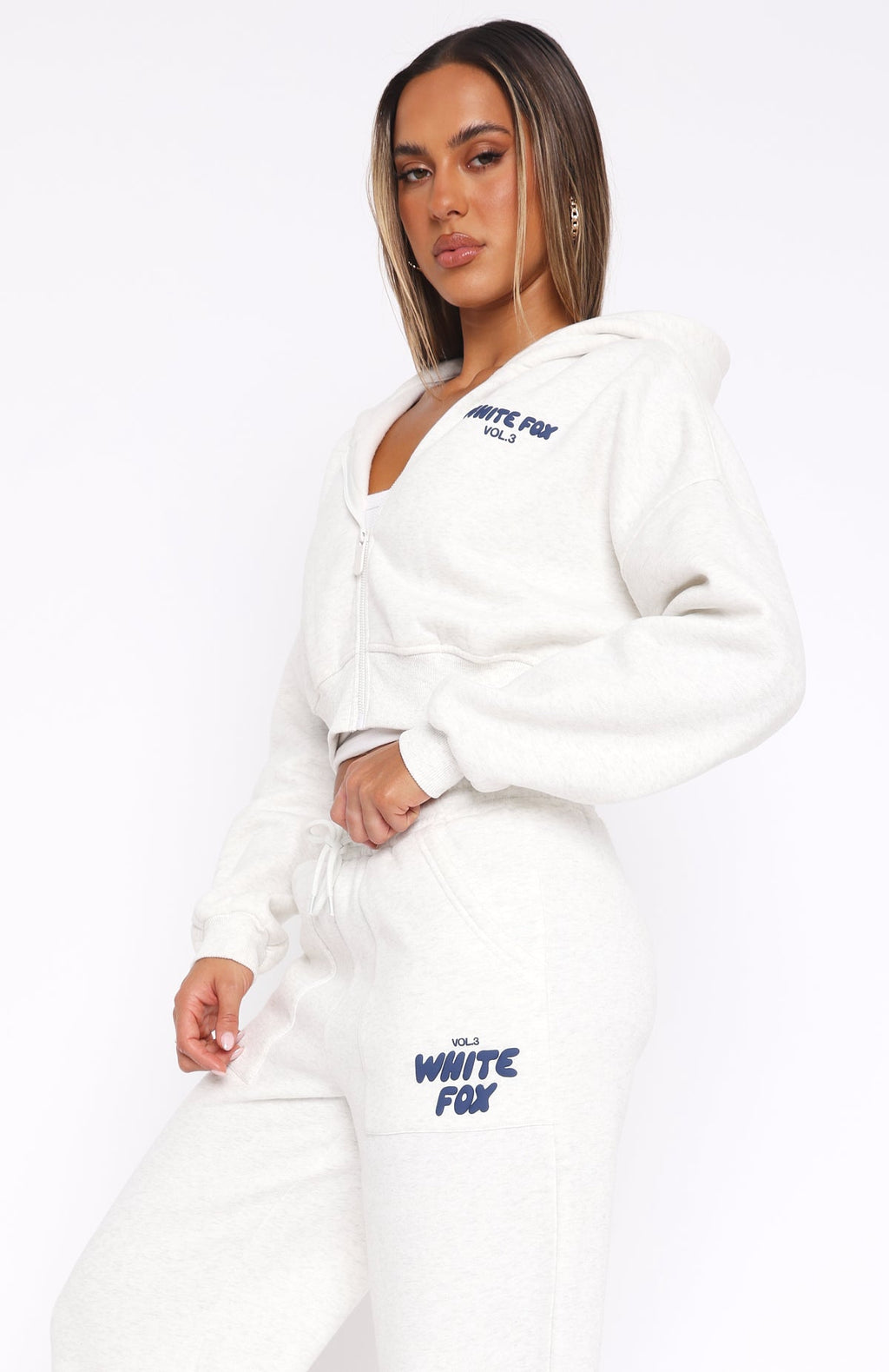 Trending Offstage Cropped Zip Hoodie Mineral Grey