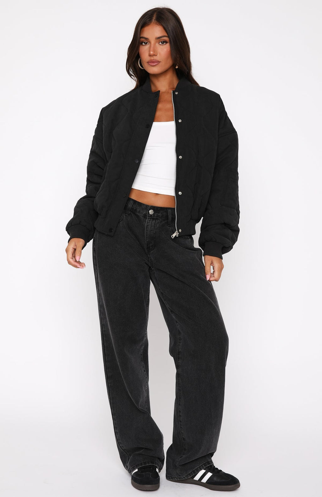 Trending Soft Love Bomber Jacket Black