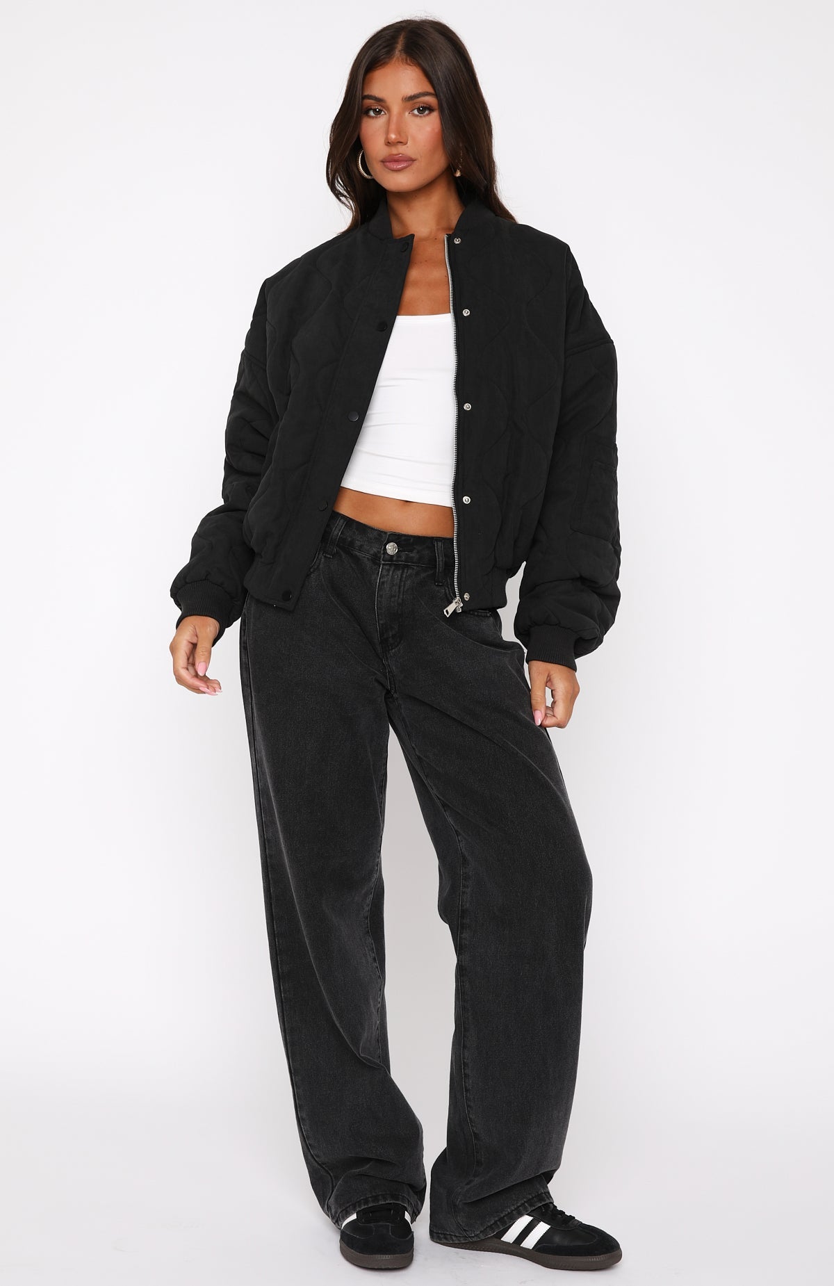 Trending Soft Love Bomber Jacket Black