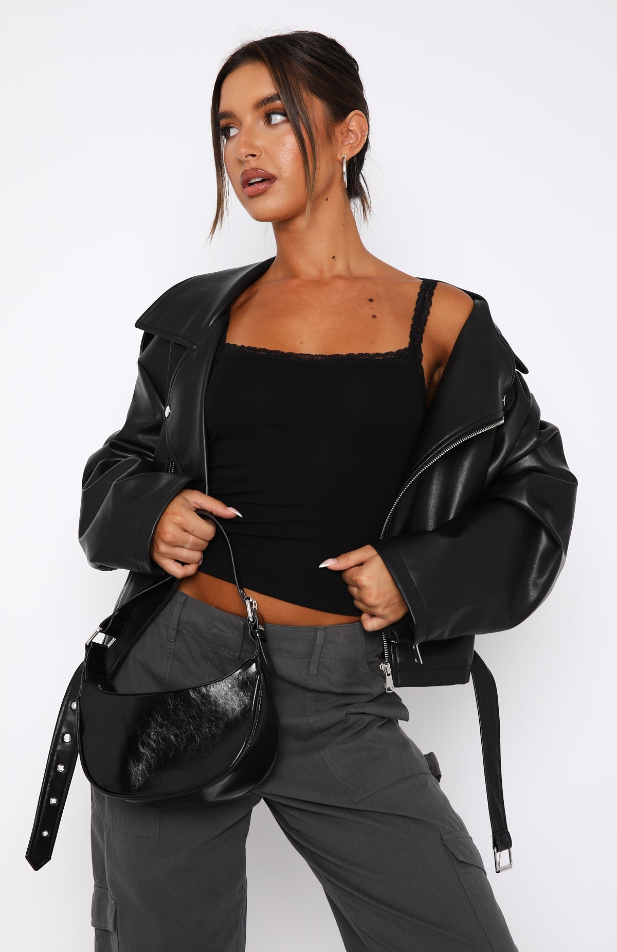 Trending After Midnight Lace Trim Cami Black