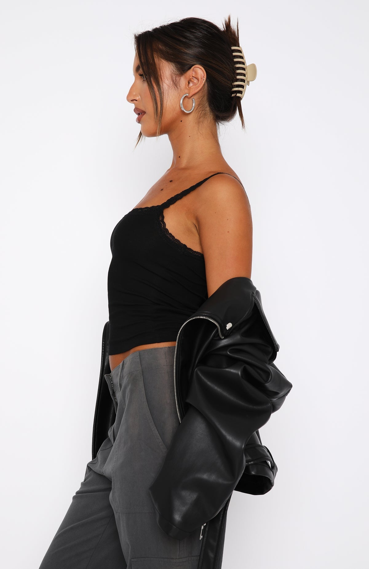 Trending After Midnight Lace Trim Cami Black