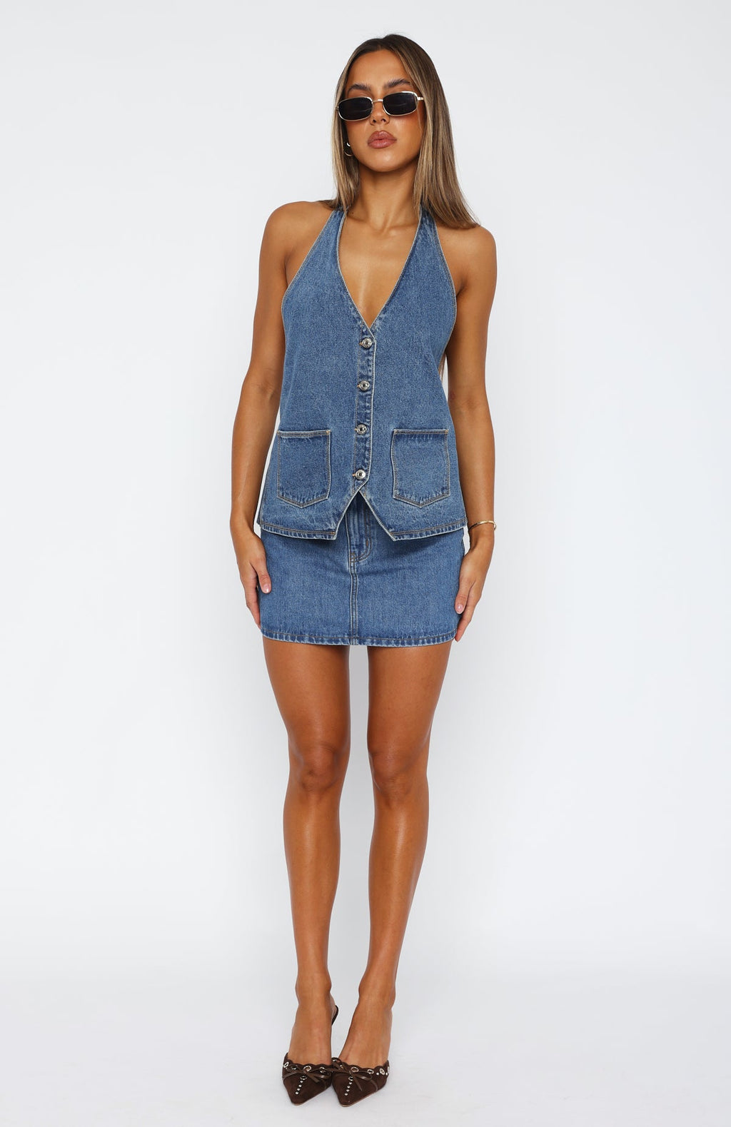 Trending Holla At Me Mini Skirt Admiral Blue