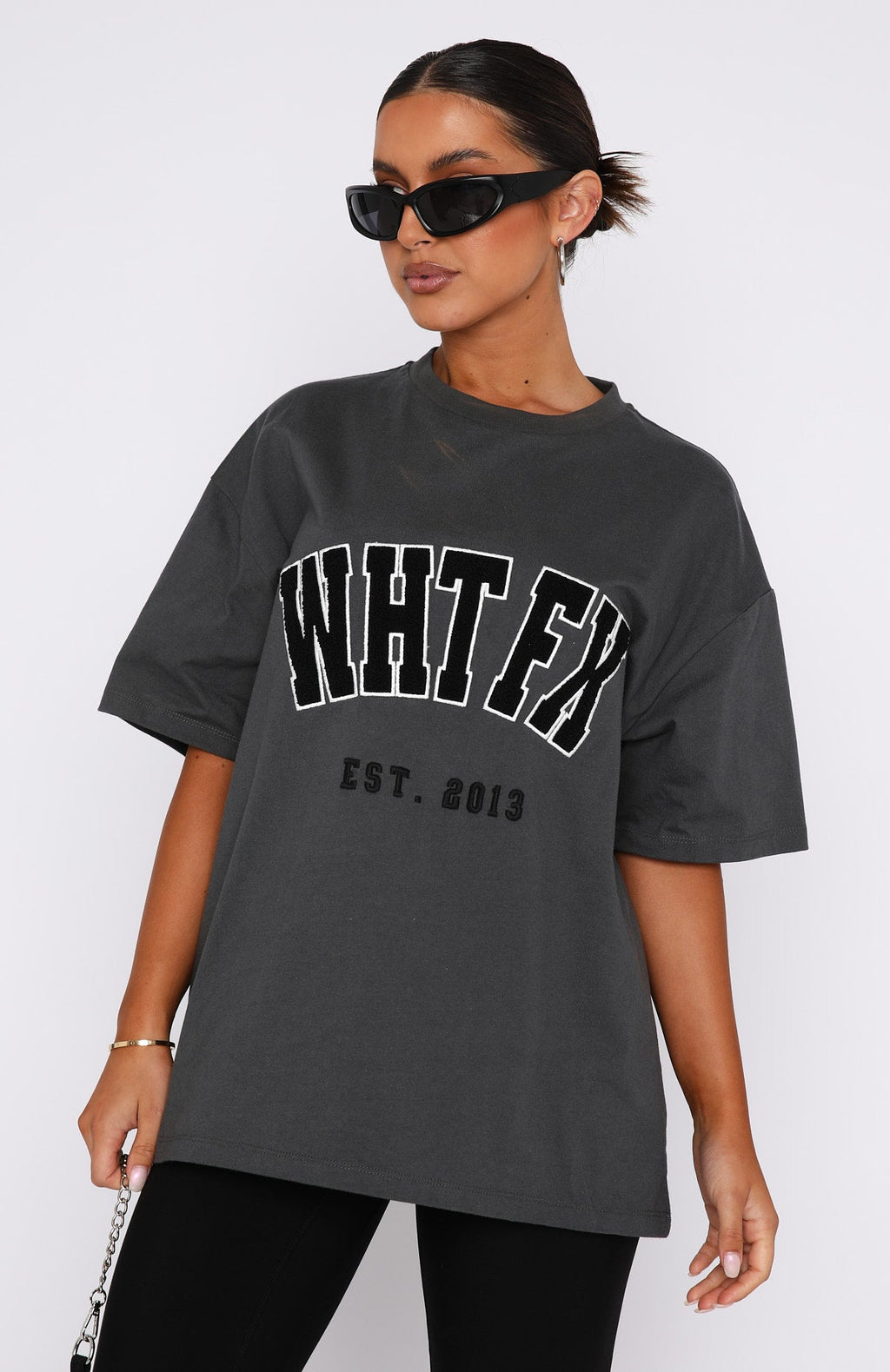 Trending Give It Away Oversized Tee Charcoal