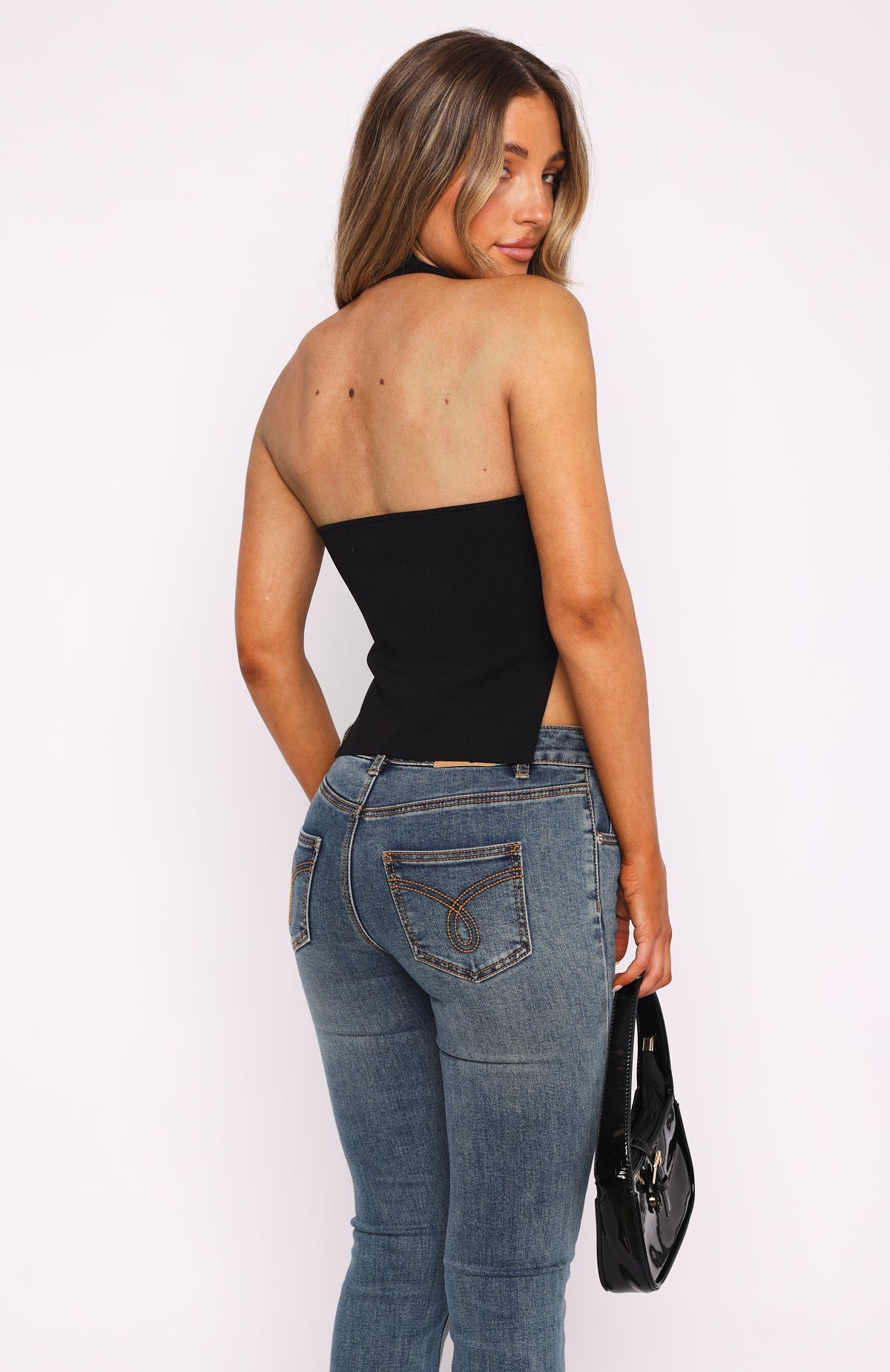 Trending Youre On Your Own Halter Top Black