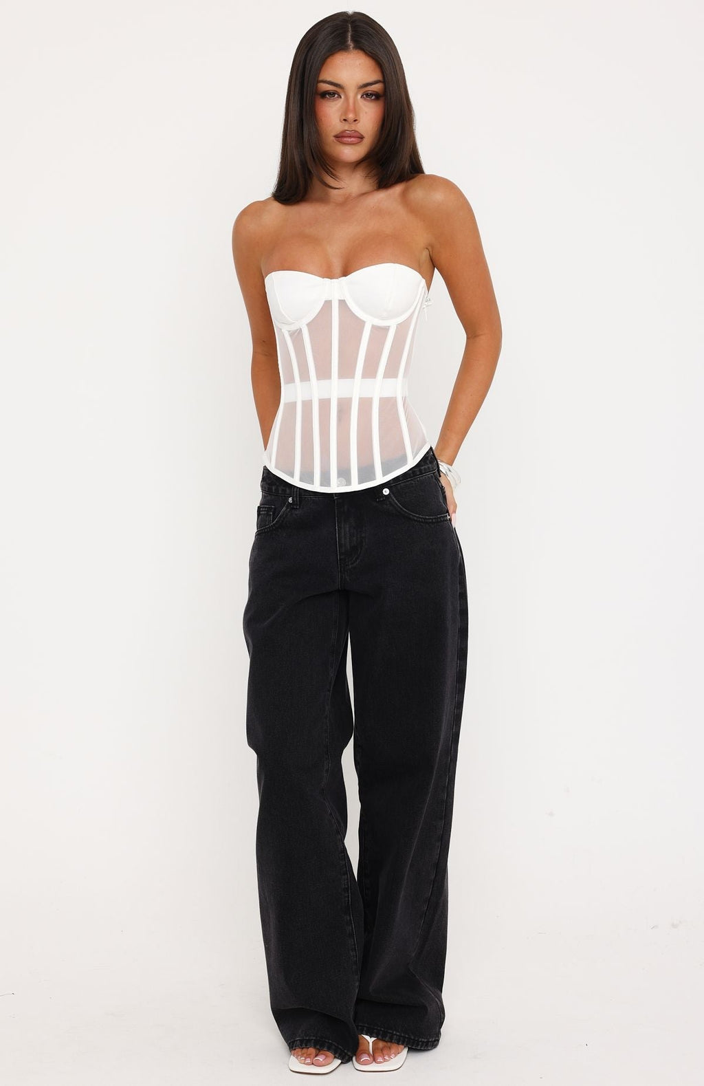 Trending Just A Peek Strapless Bustier White