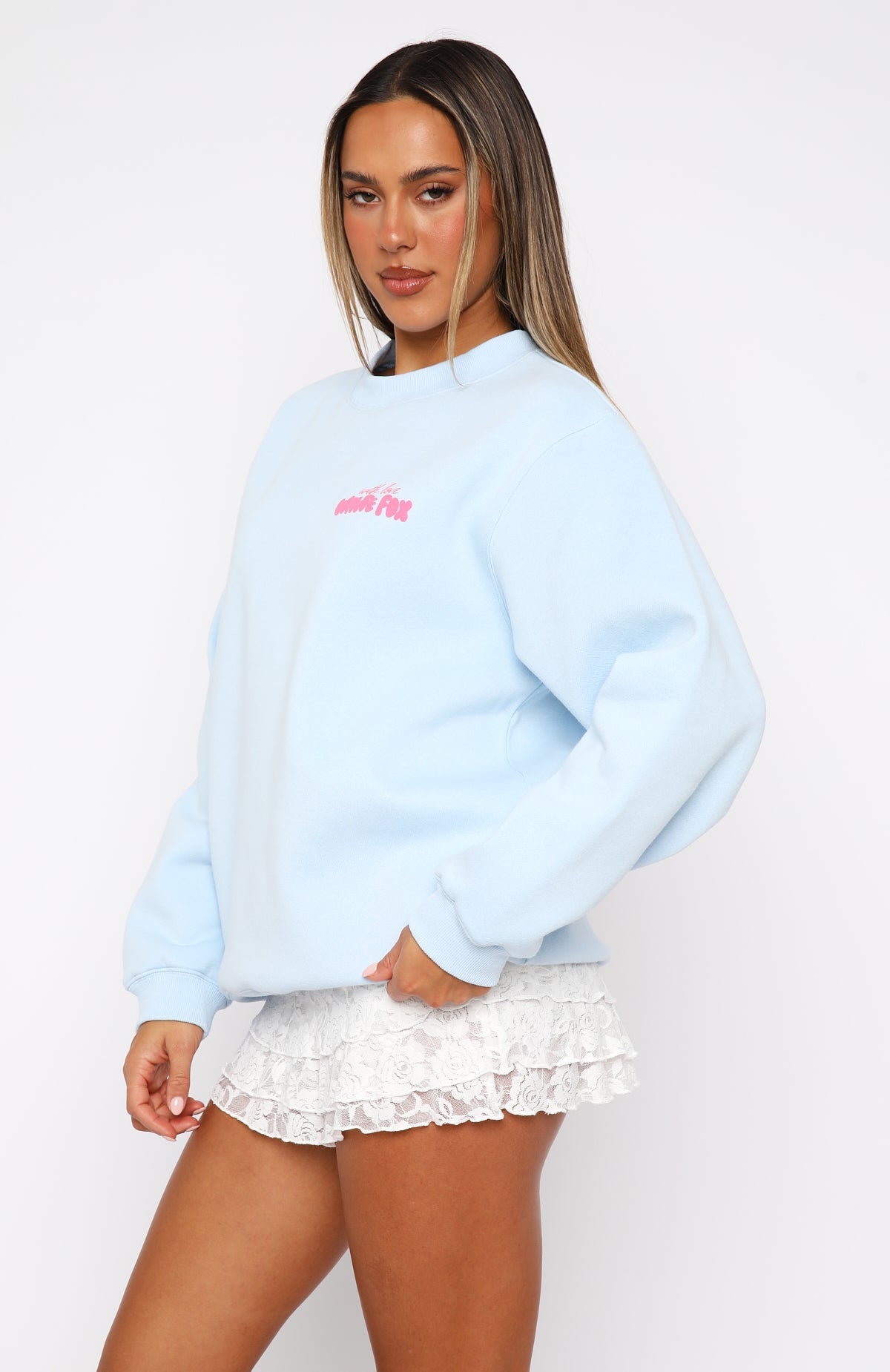 Trending With Love & Romance Oversized Sweater Baby Blue