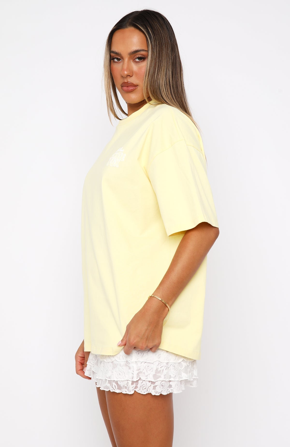Trending With Love Always Oversized Tee Lemon