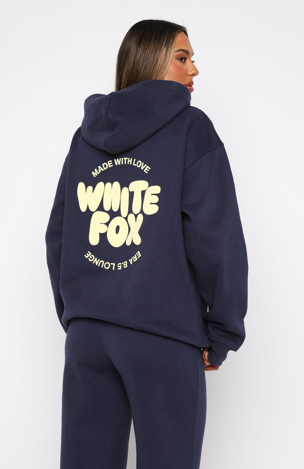 Trending With Love For You Oversized Hoodie Navy