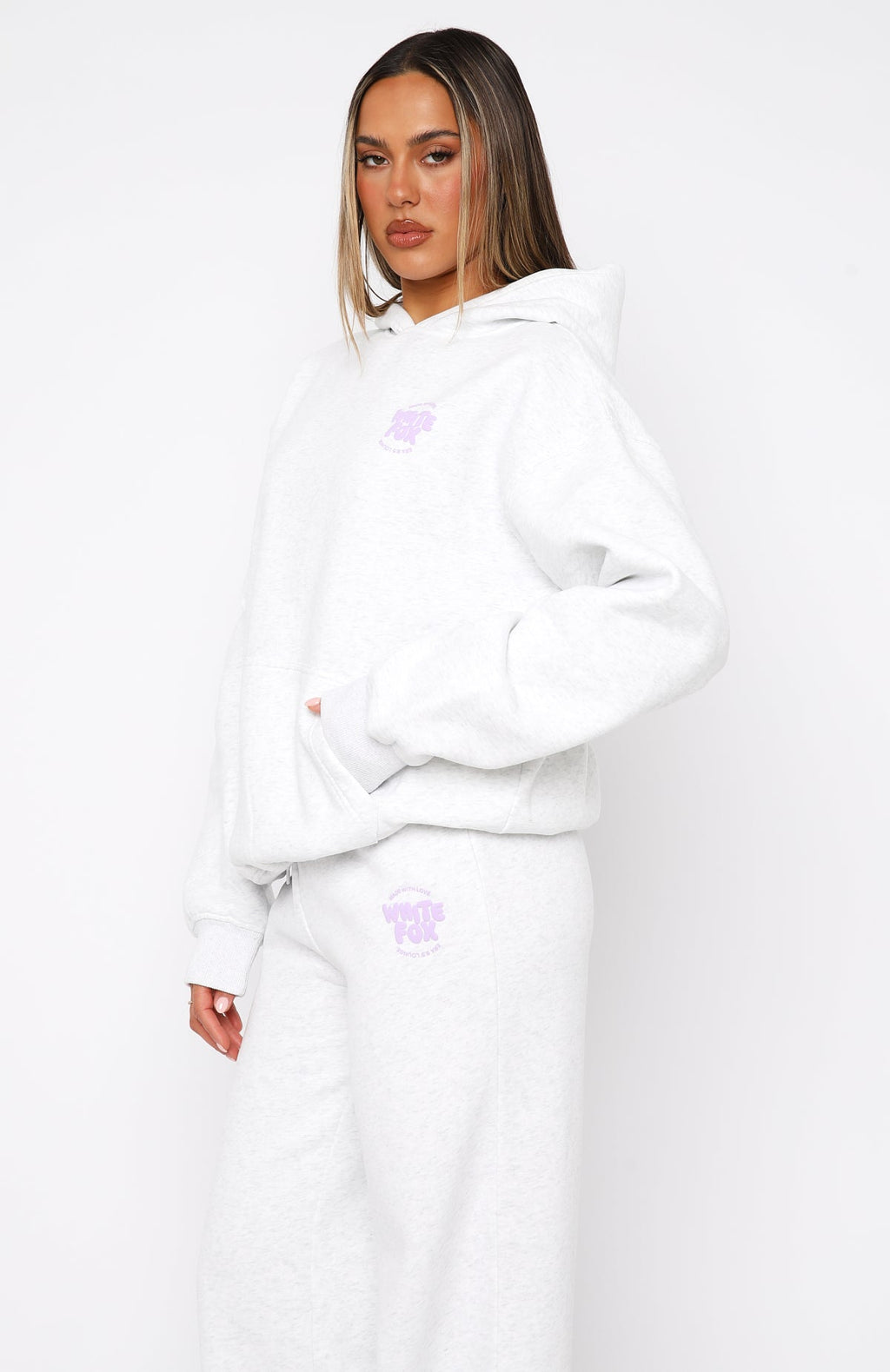 Trending With Love For You Oversized Hoodie Grey Marle