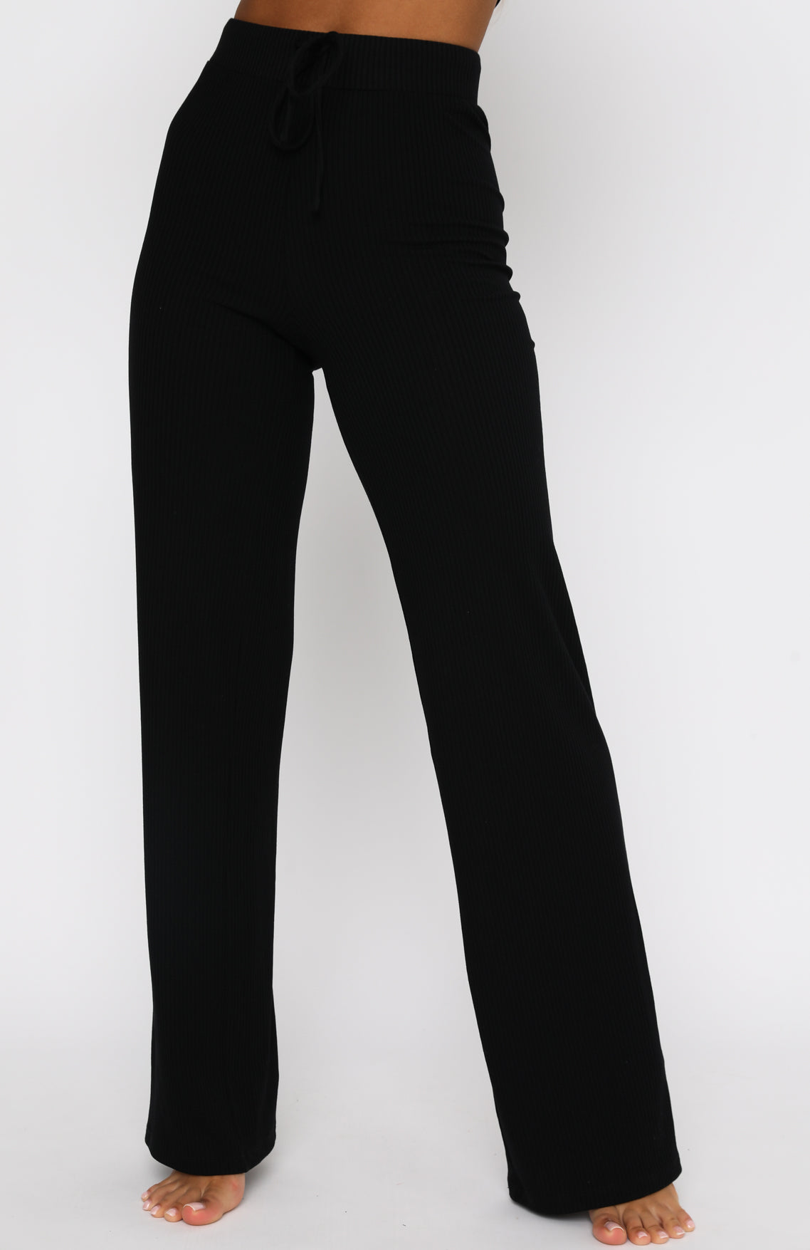 Trending Adore You Ribbed Pants Black
